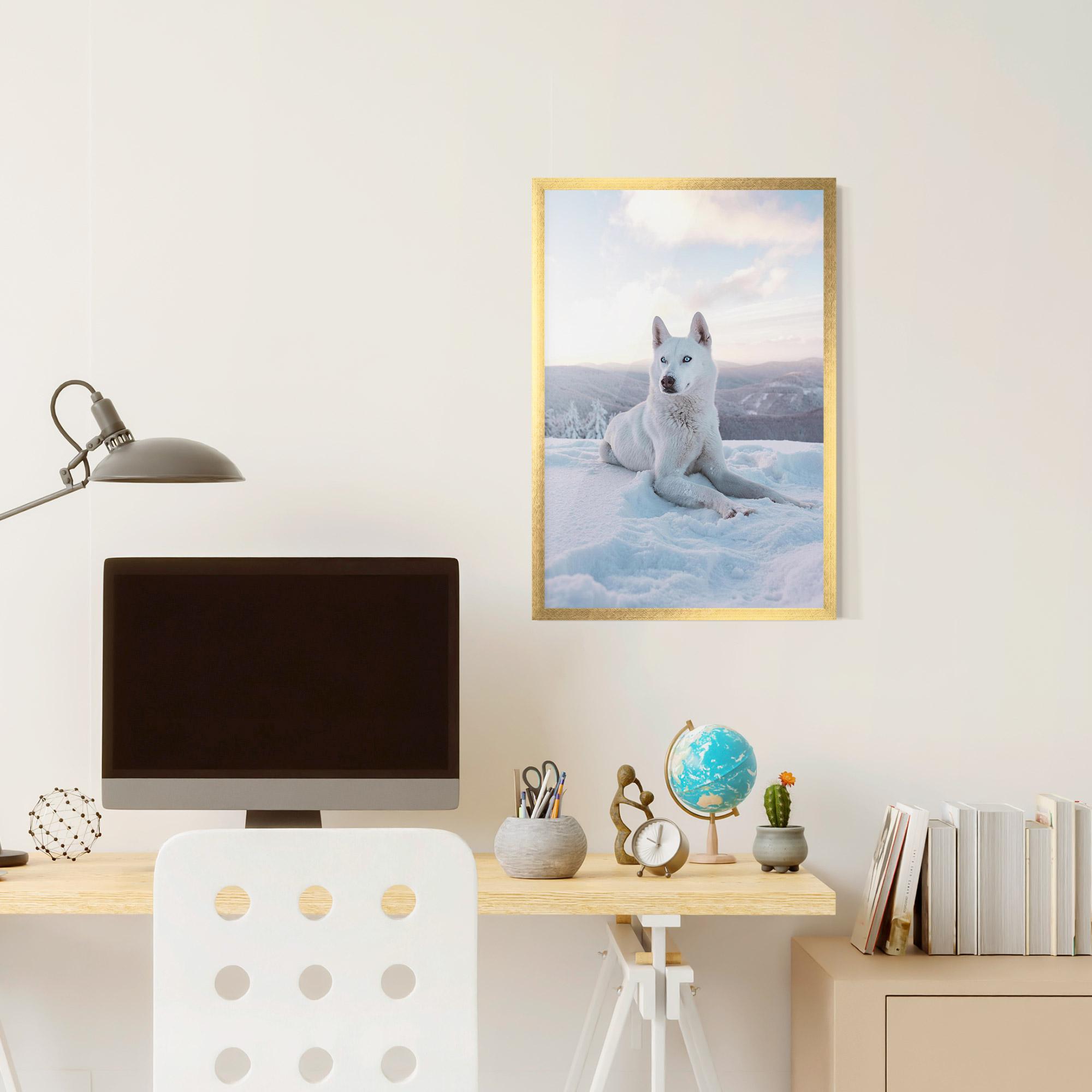 Poster Înrămat White Snow Wolf mockup 6