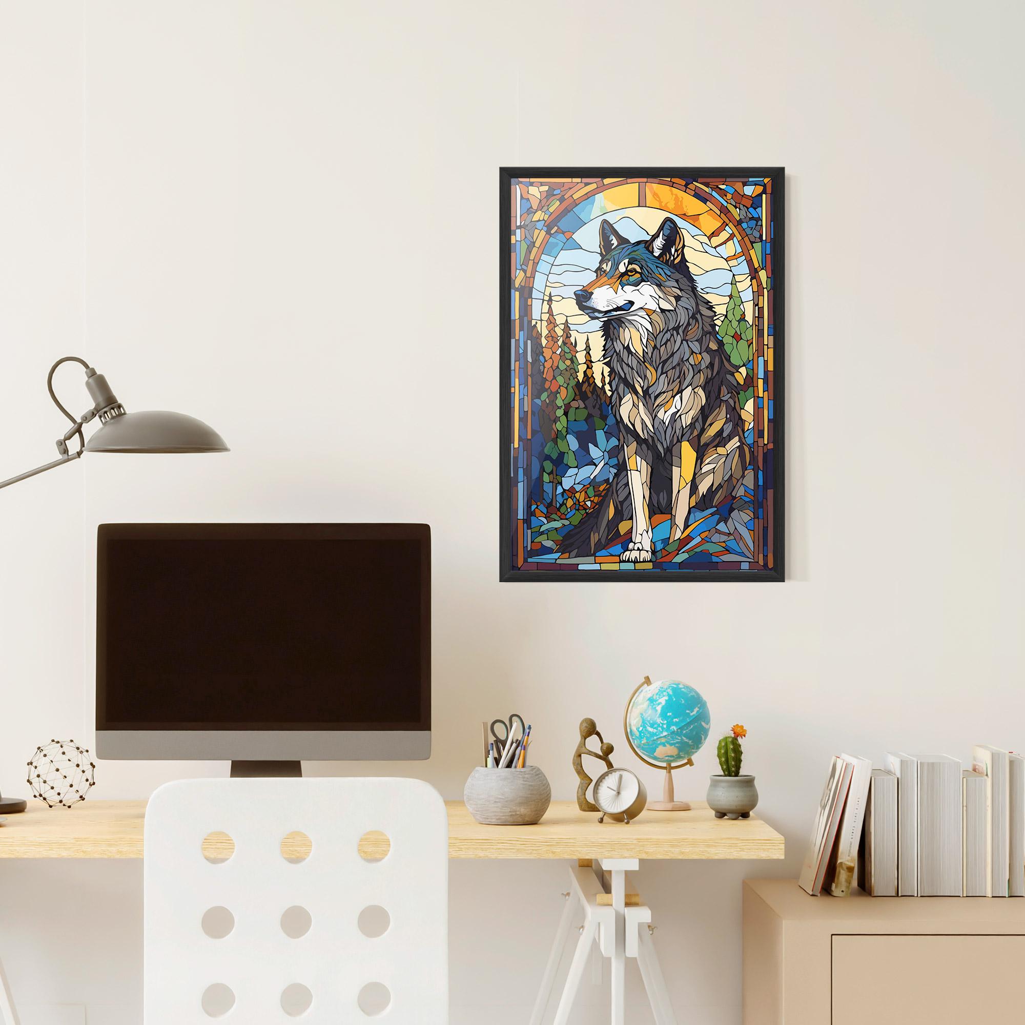 Poster Înrămat Glass Wolf mockup 6