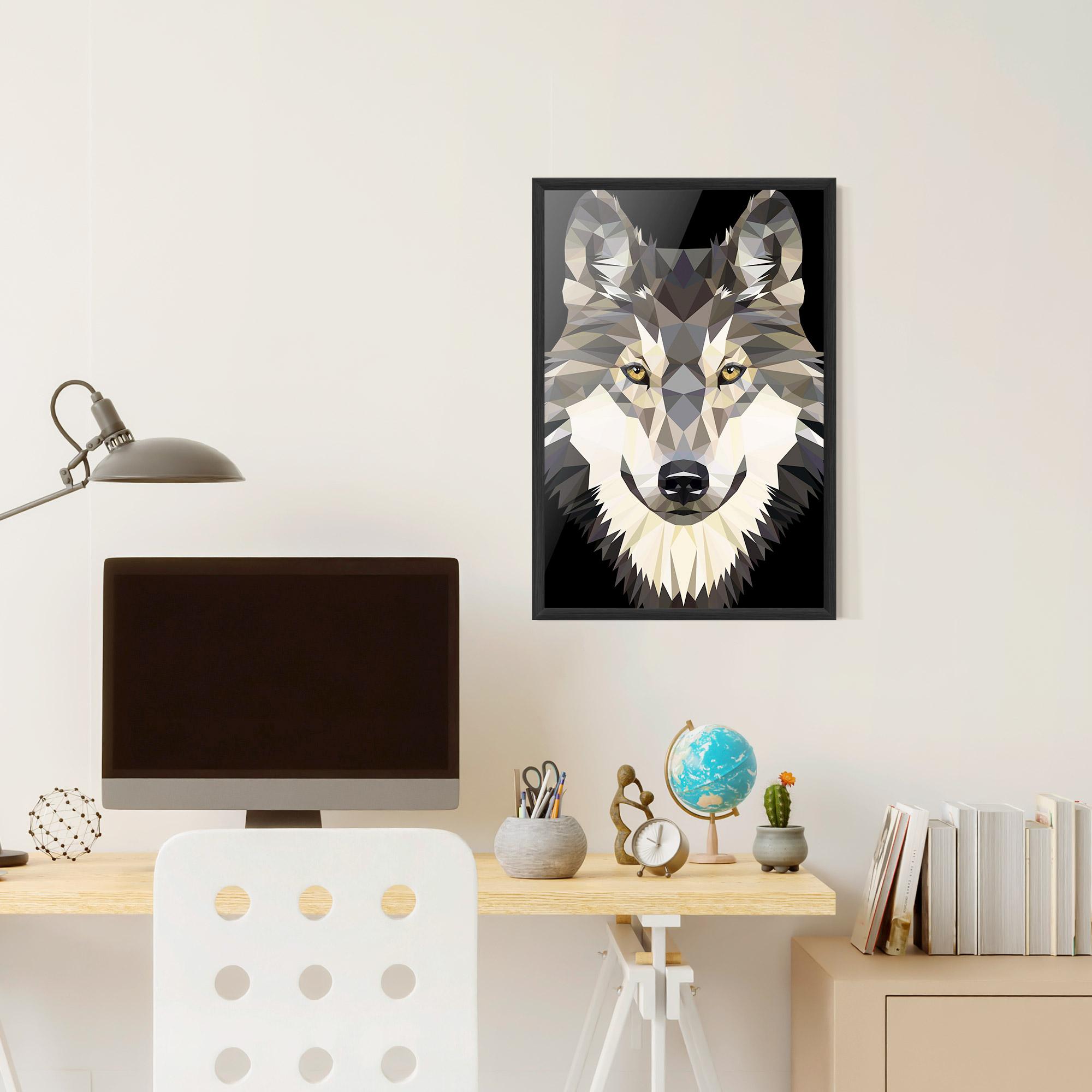 Poster Înrămat Pretty Wolf Head mockup 6