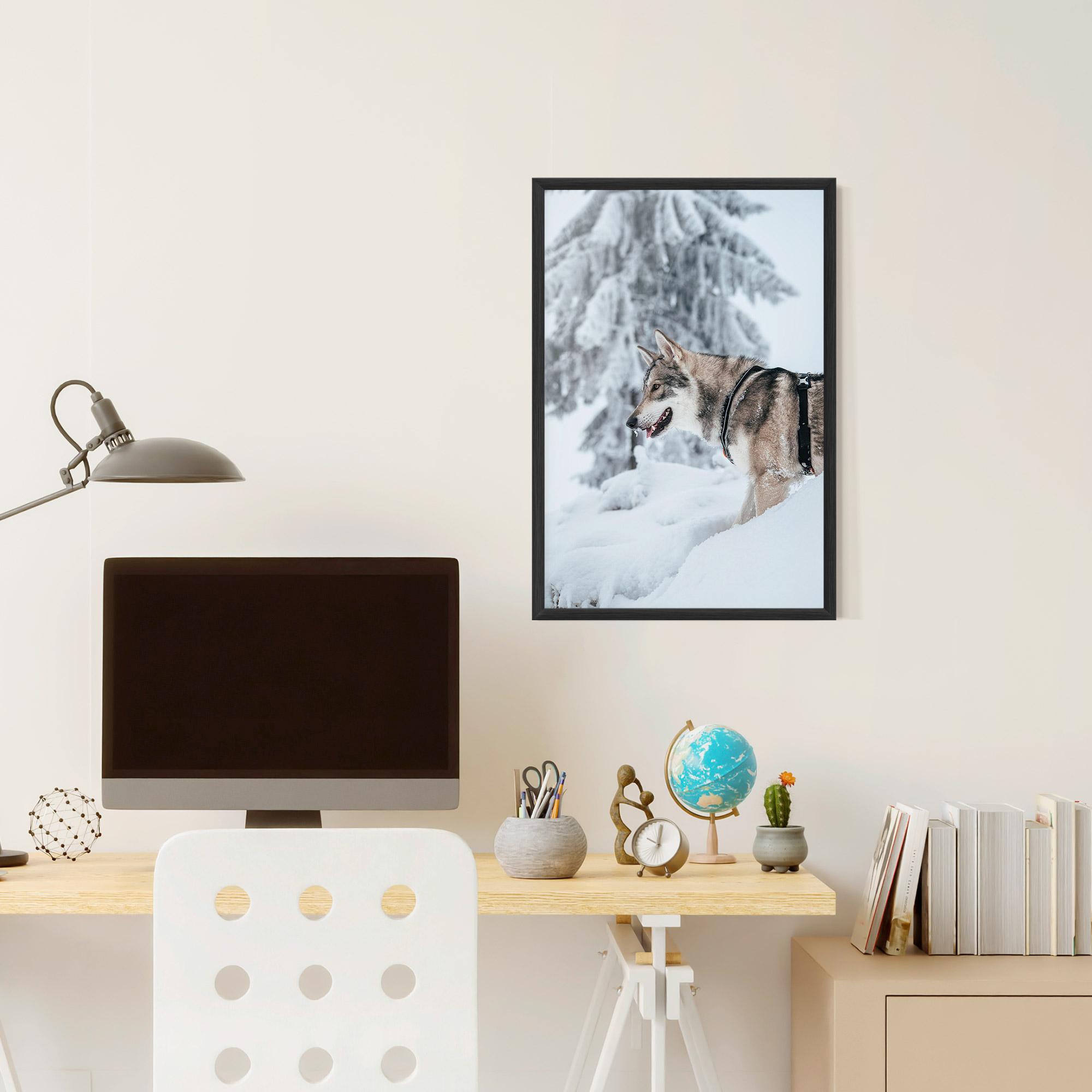 Poster Înrămat Snow Wolf mockup 6