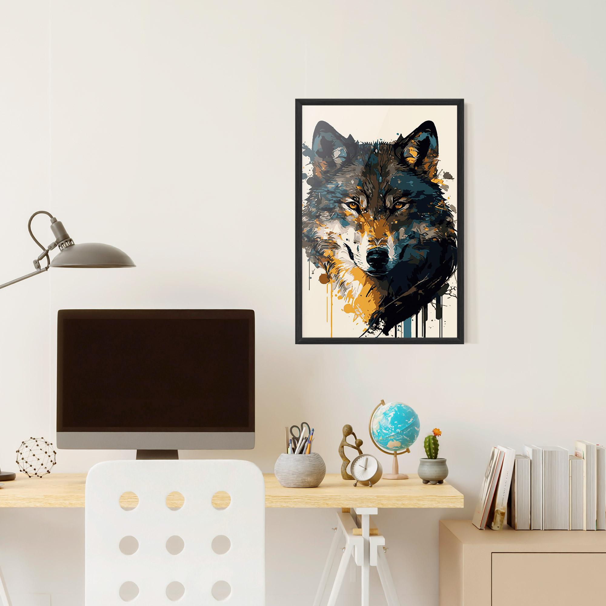 Poster Înrămat Wolf Head Art mockup 6