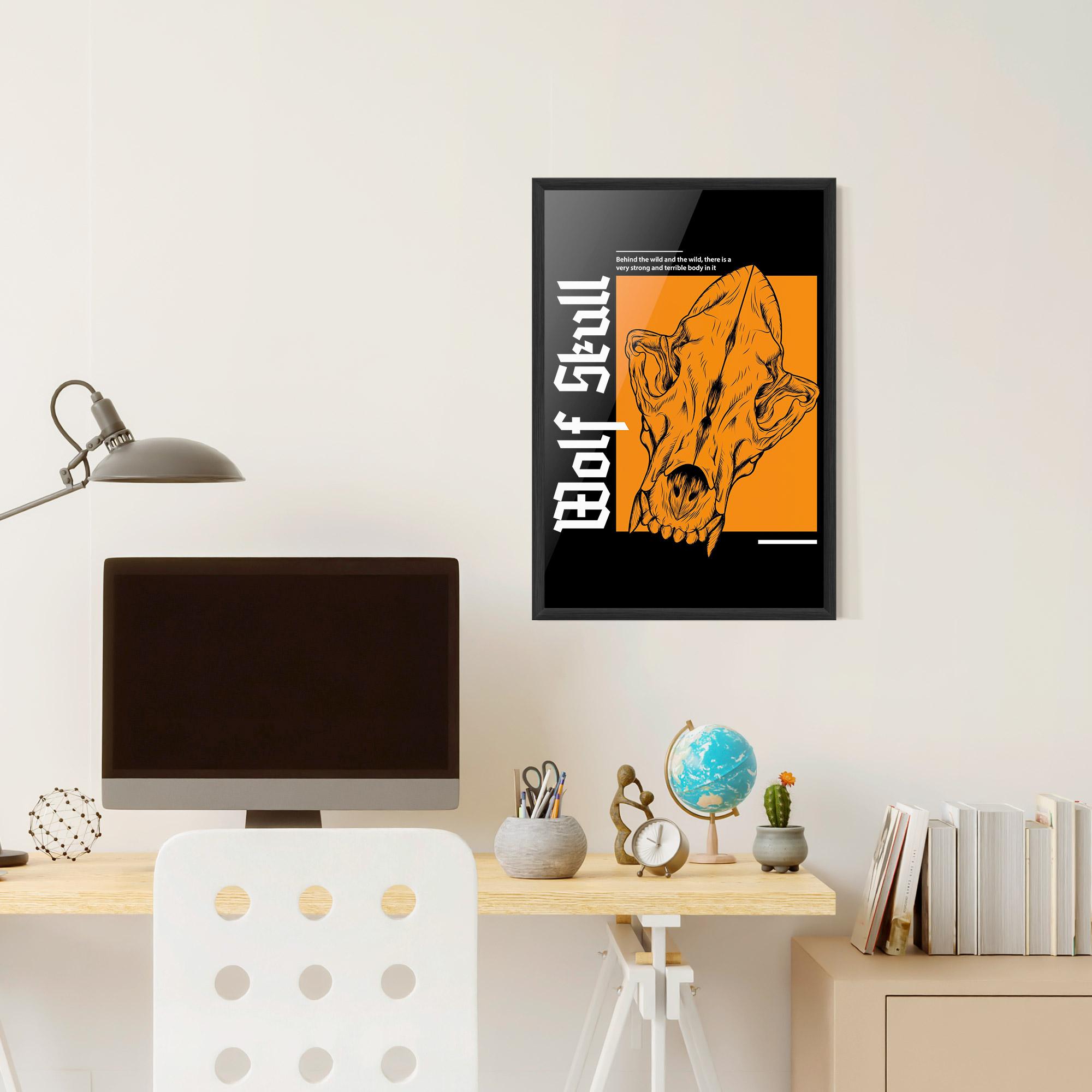 Poster Înrămat Wolf Skull mockup 6