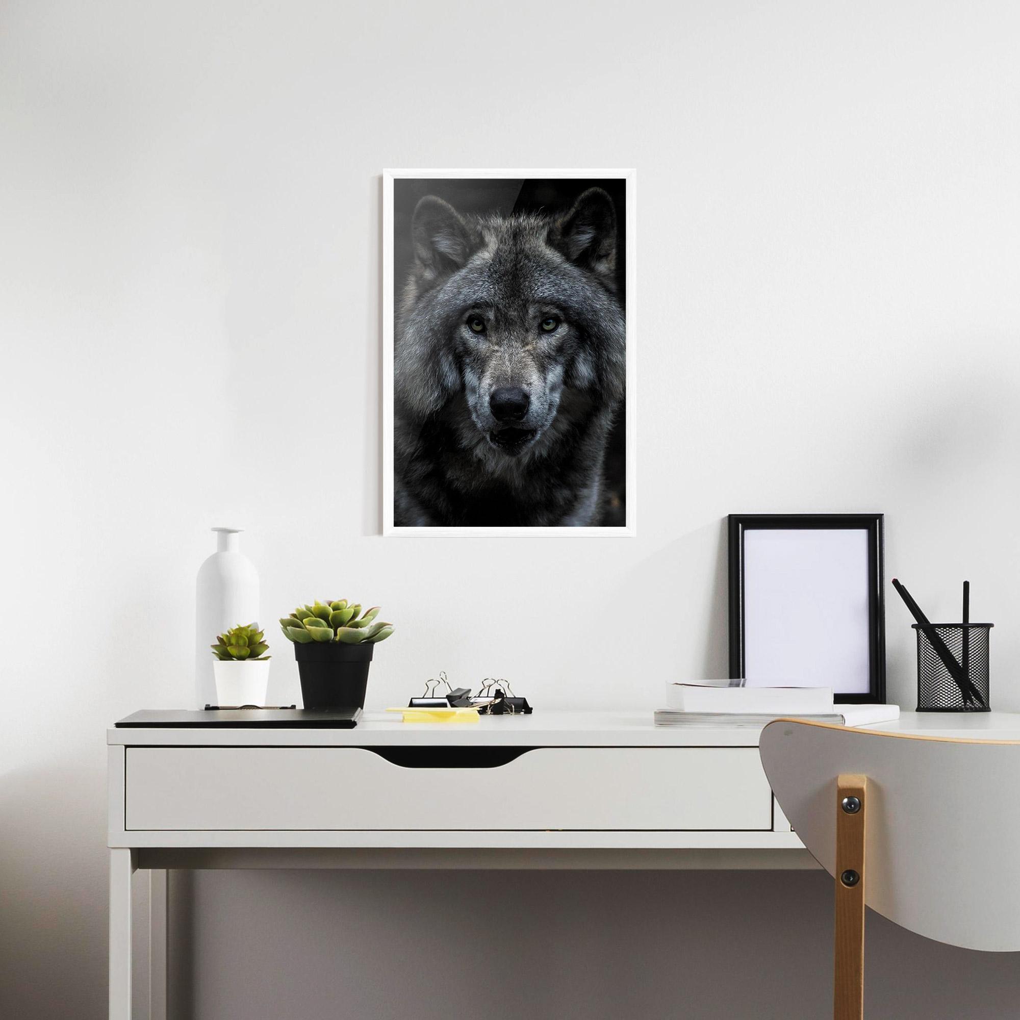 Poster Înrămat Angry Wolf mockup 7