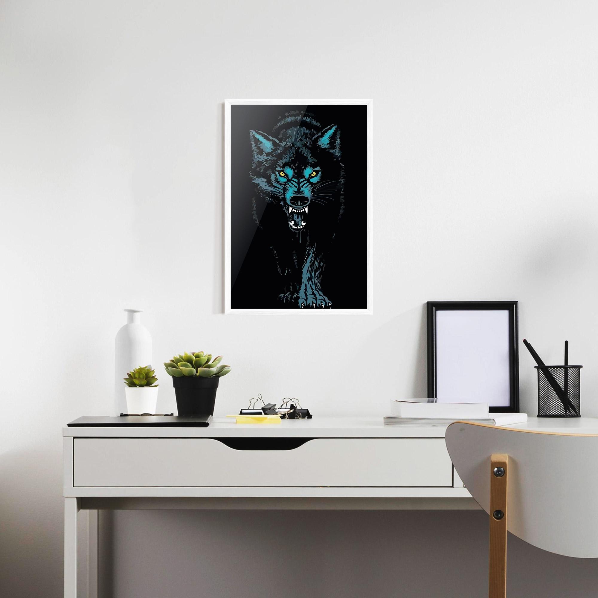 Poster Înrămat Blue Wolf mockup 7