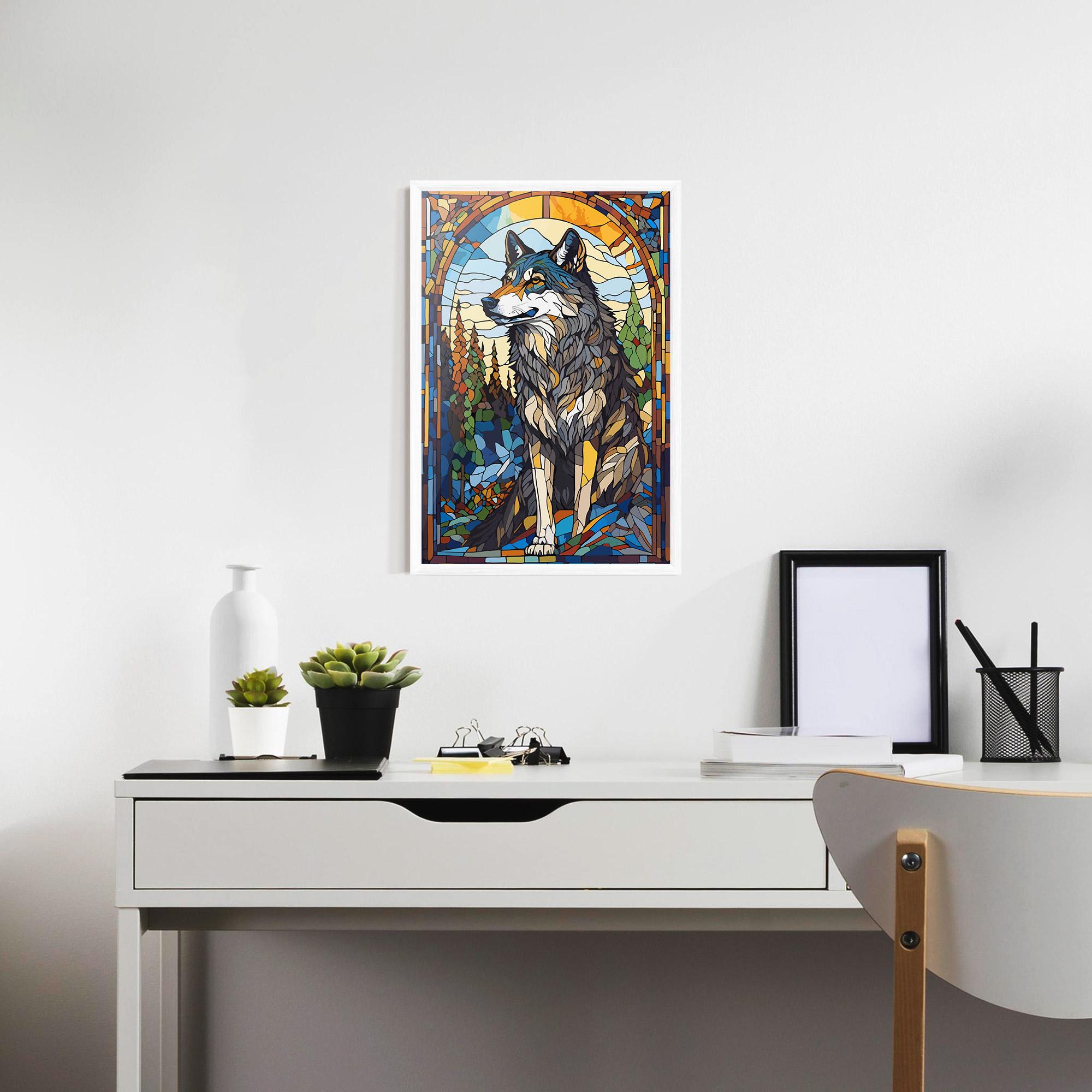 Poster Înrămat Glass Wolf mockup 7