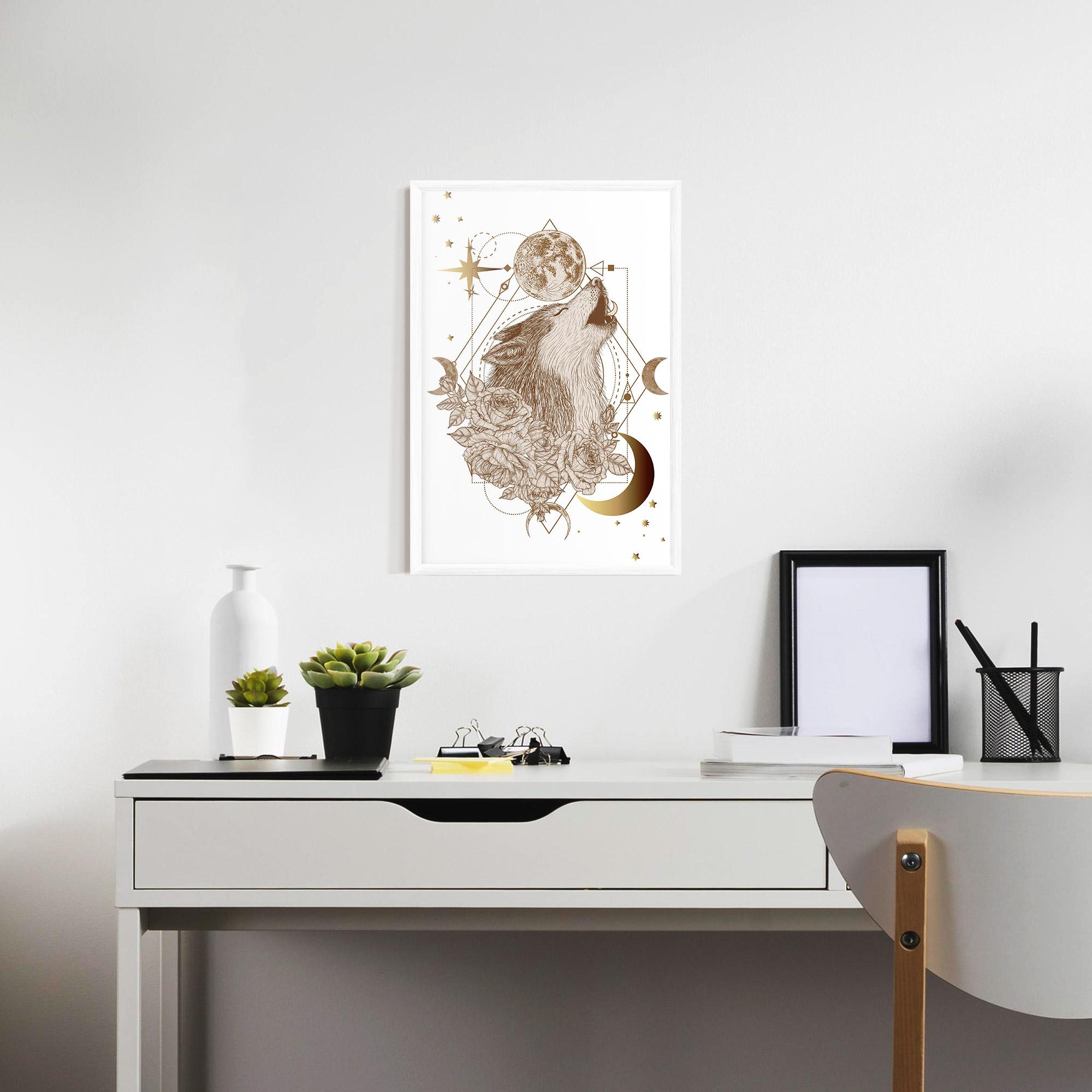 Poster Înrămat Magical Wolf mockup 7