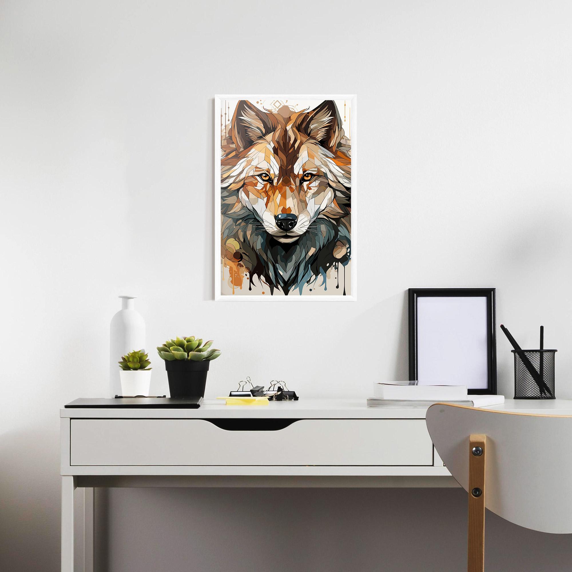 Poster Înrămat Pretty Orange Wolf mockup 7
