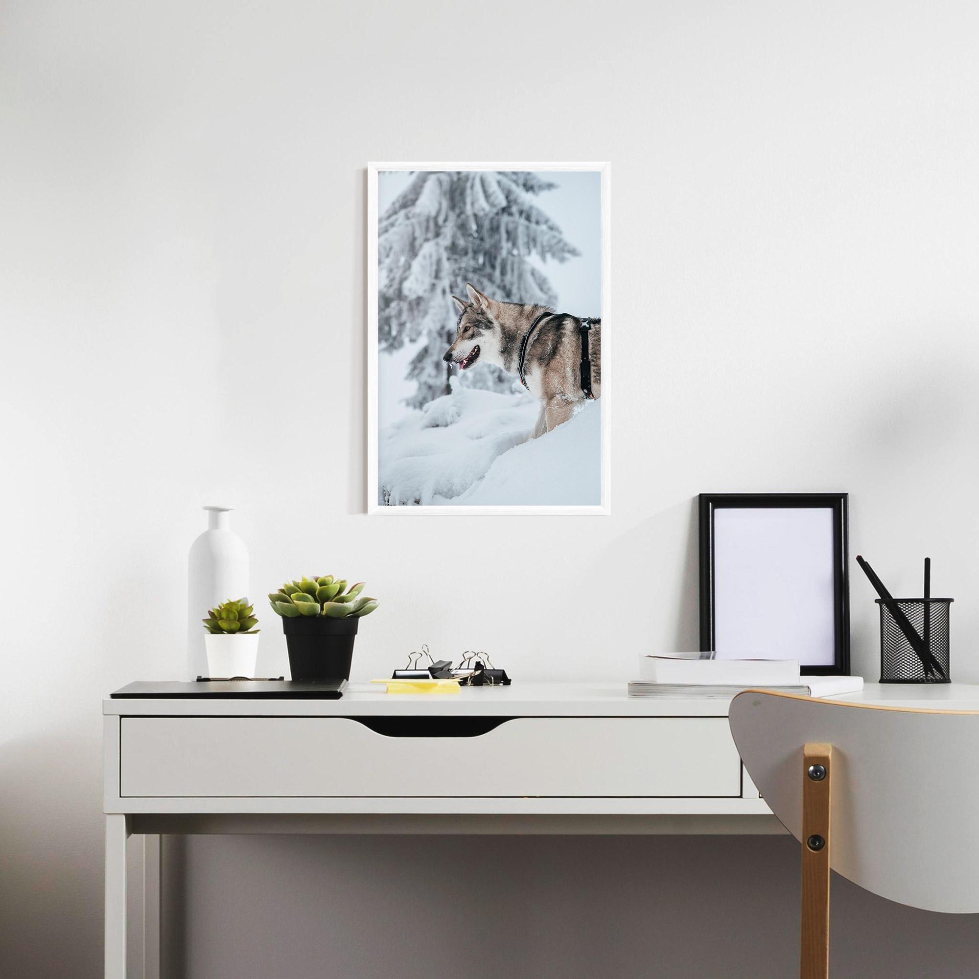Poster Înrămat Snow Wolf mockup 7