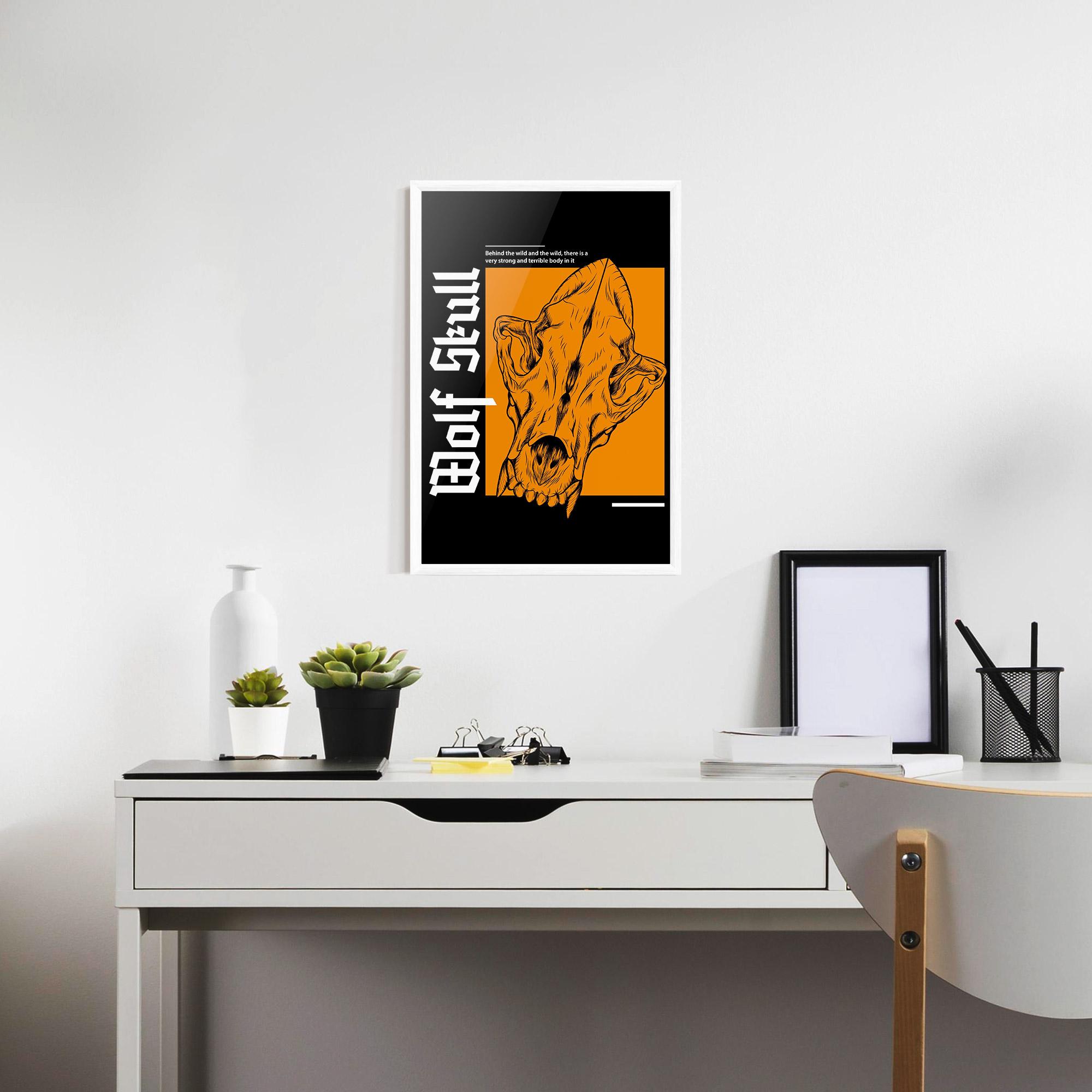 Poster Înrămat Wolf Skull mockup 7
