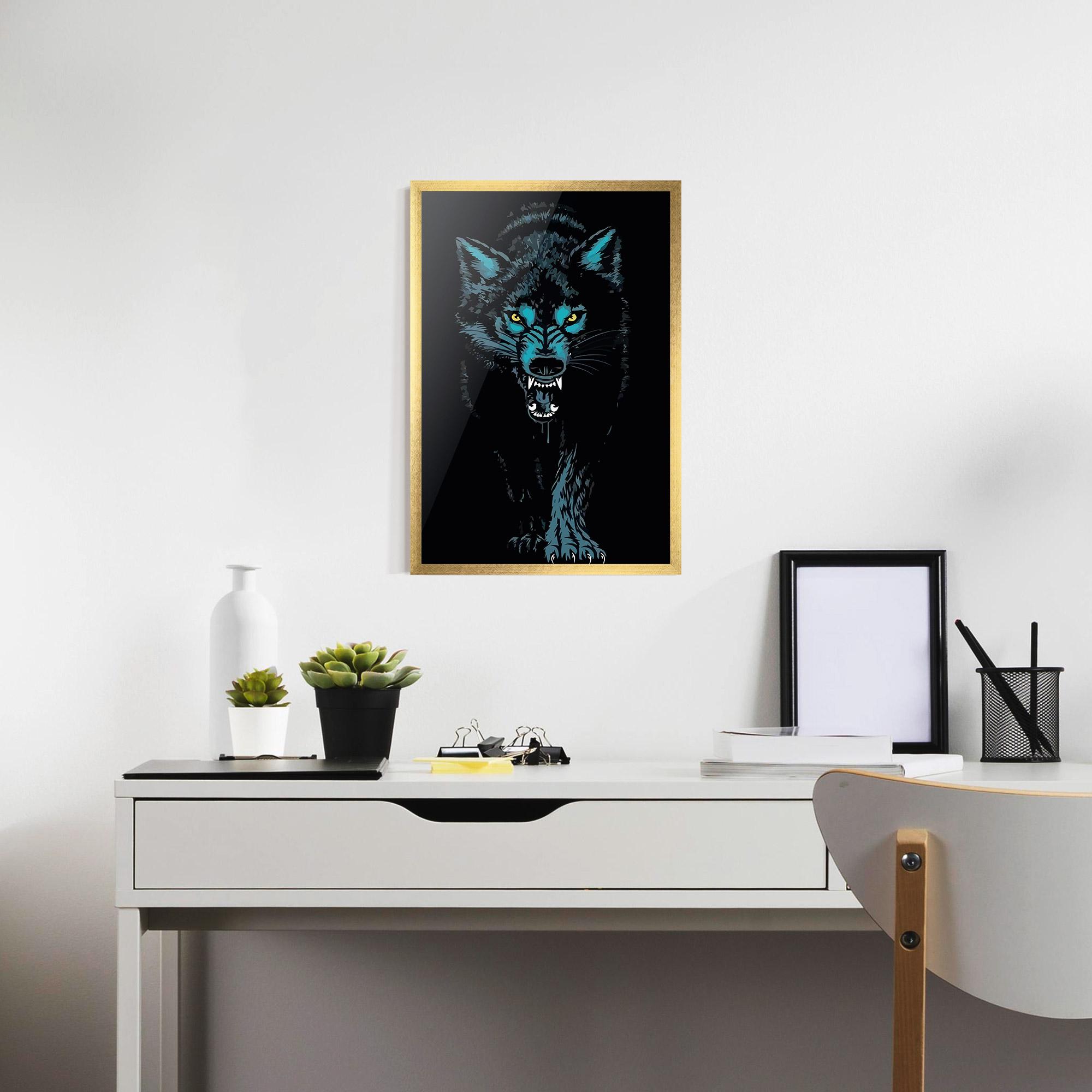 Poster Înrămat Blue Wolf mockup 7