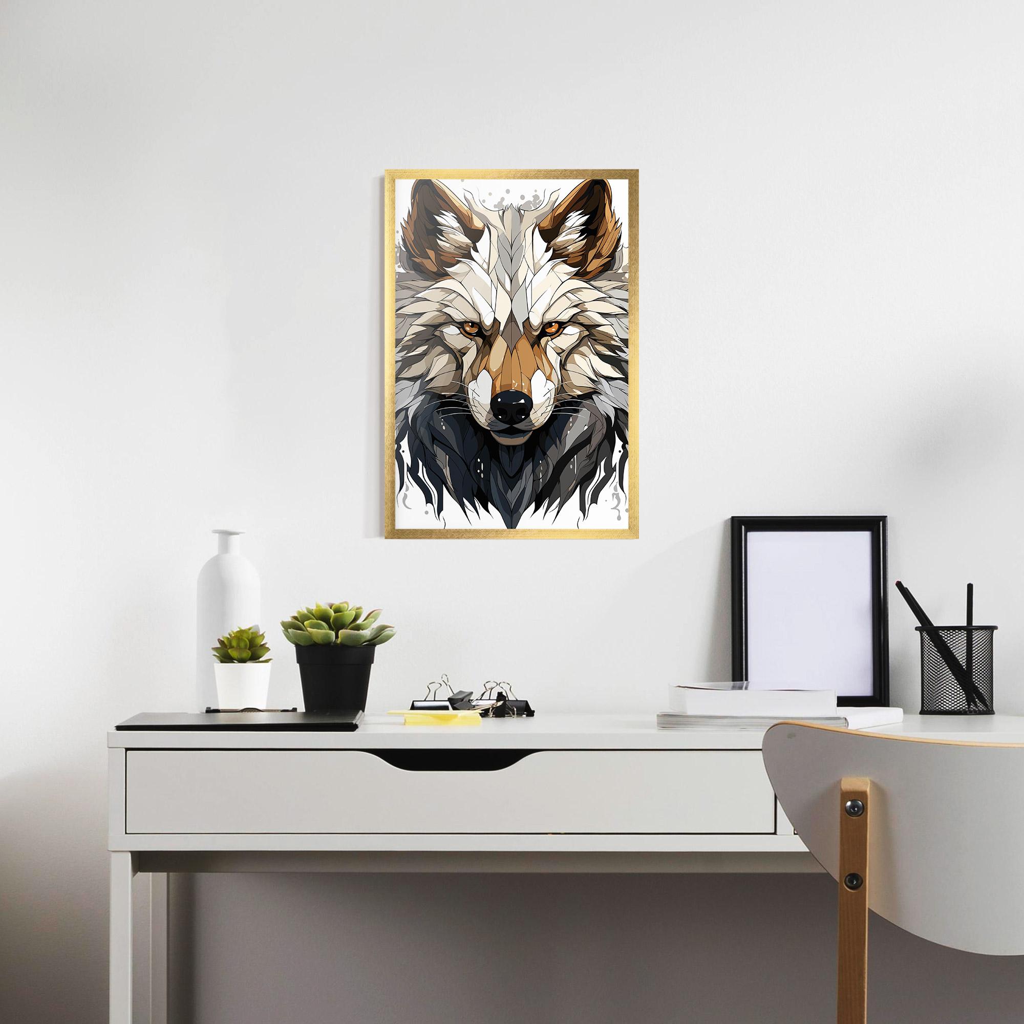 Poster Înrămat Brown Wolf mockup 7