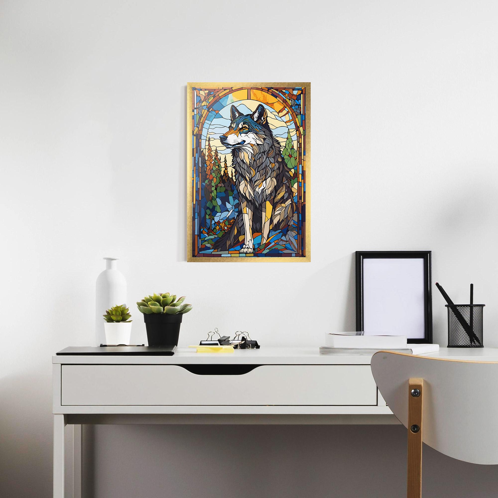 Poster Înrămat Glass Wolf mockup 7