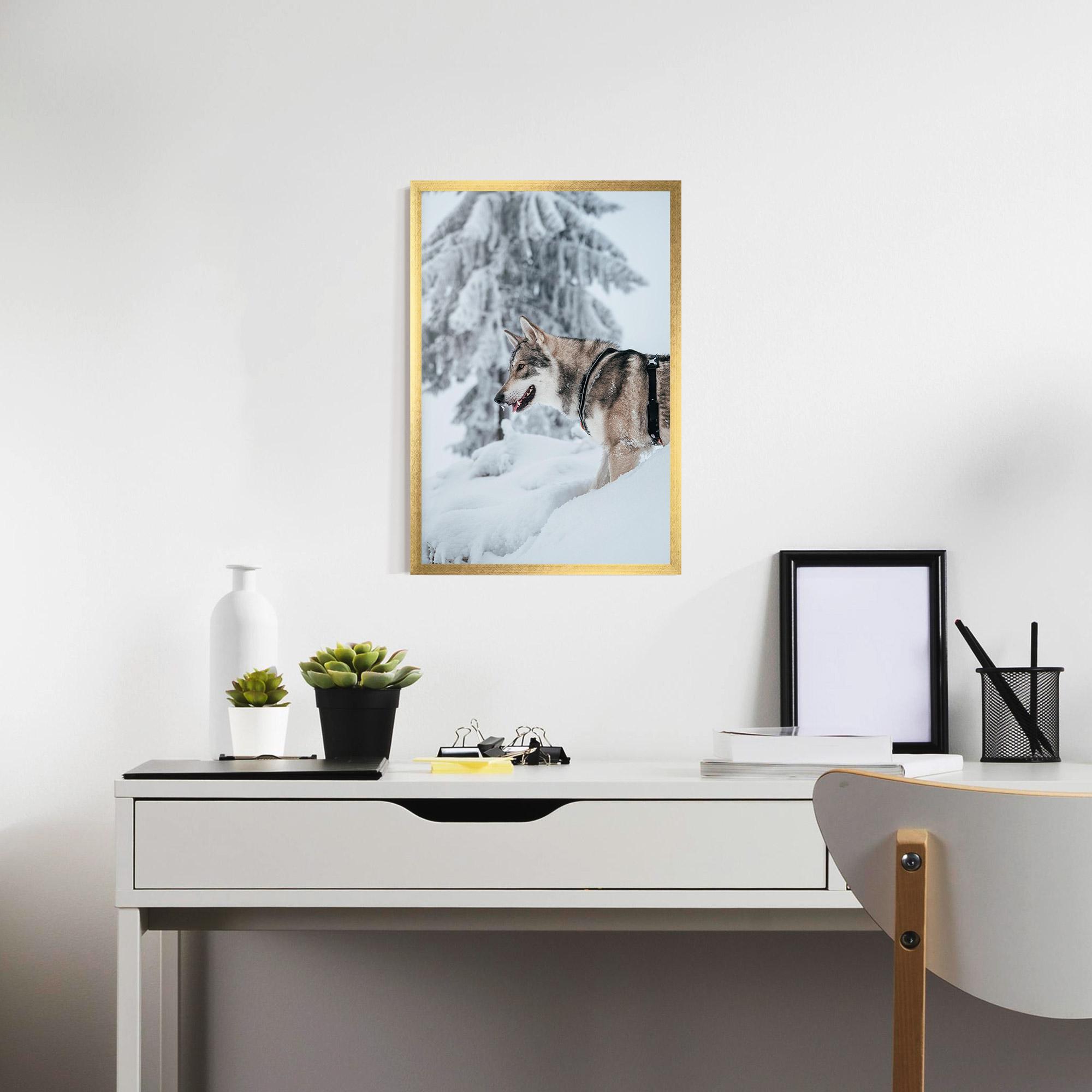 Poster Înrămat Snow Wolf mockup 7