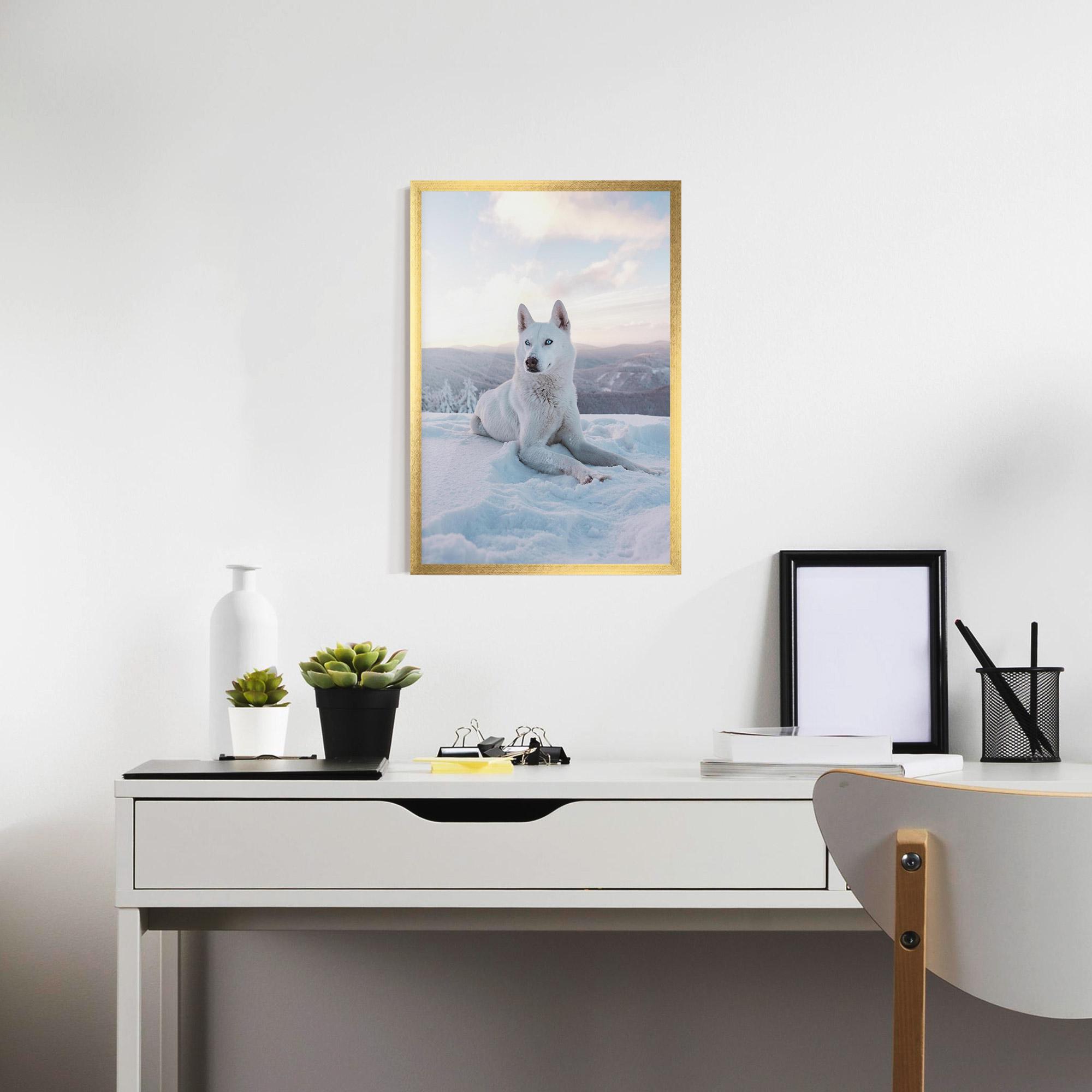 Poster Înrămat White Snow Wolf mockup 7