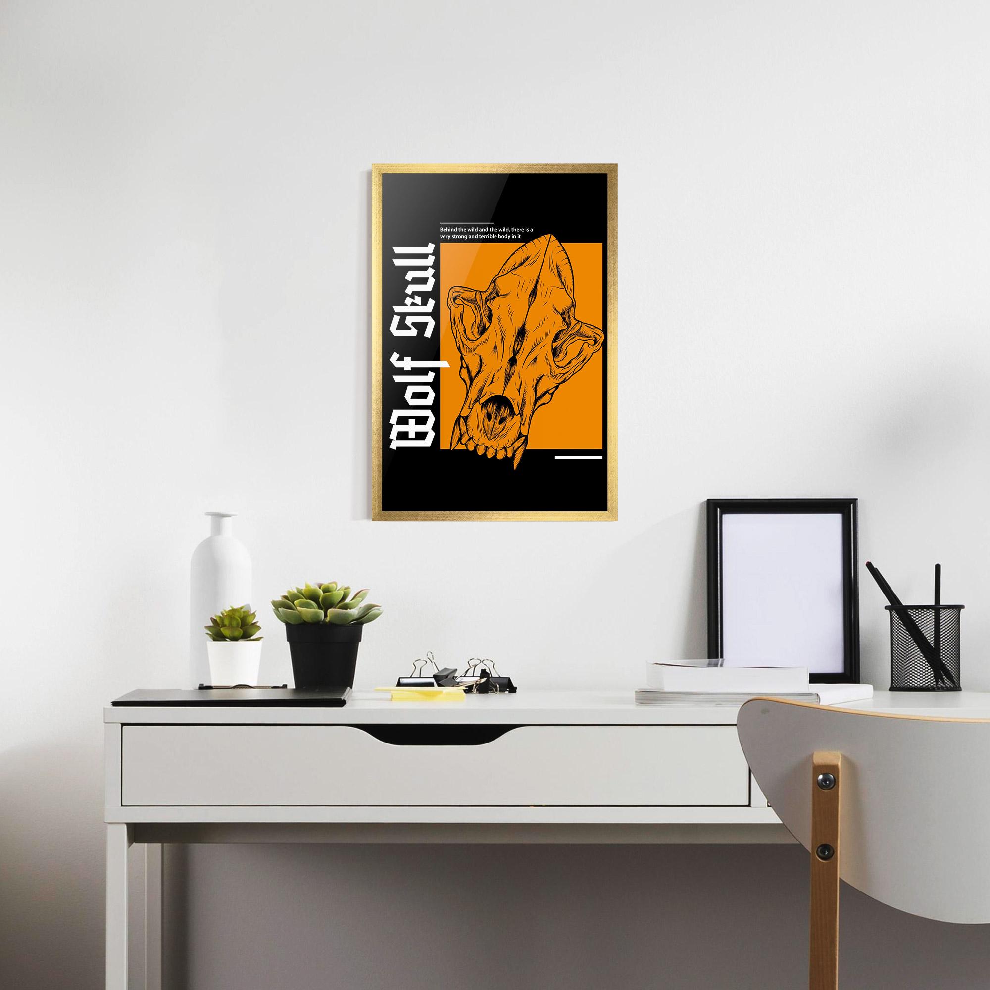 Poster Înrămat Wolf Skull mockup 7