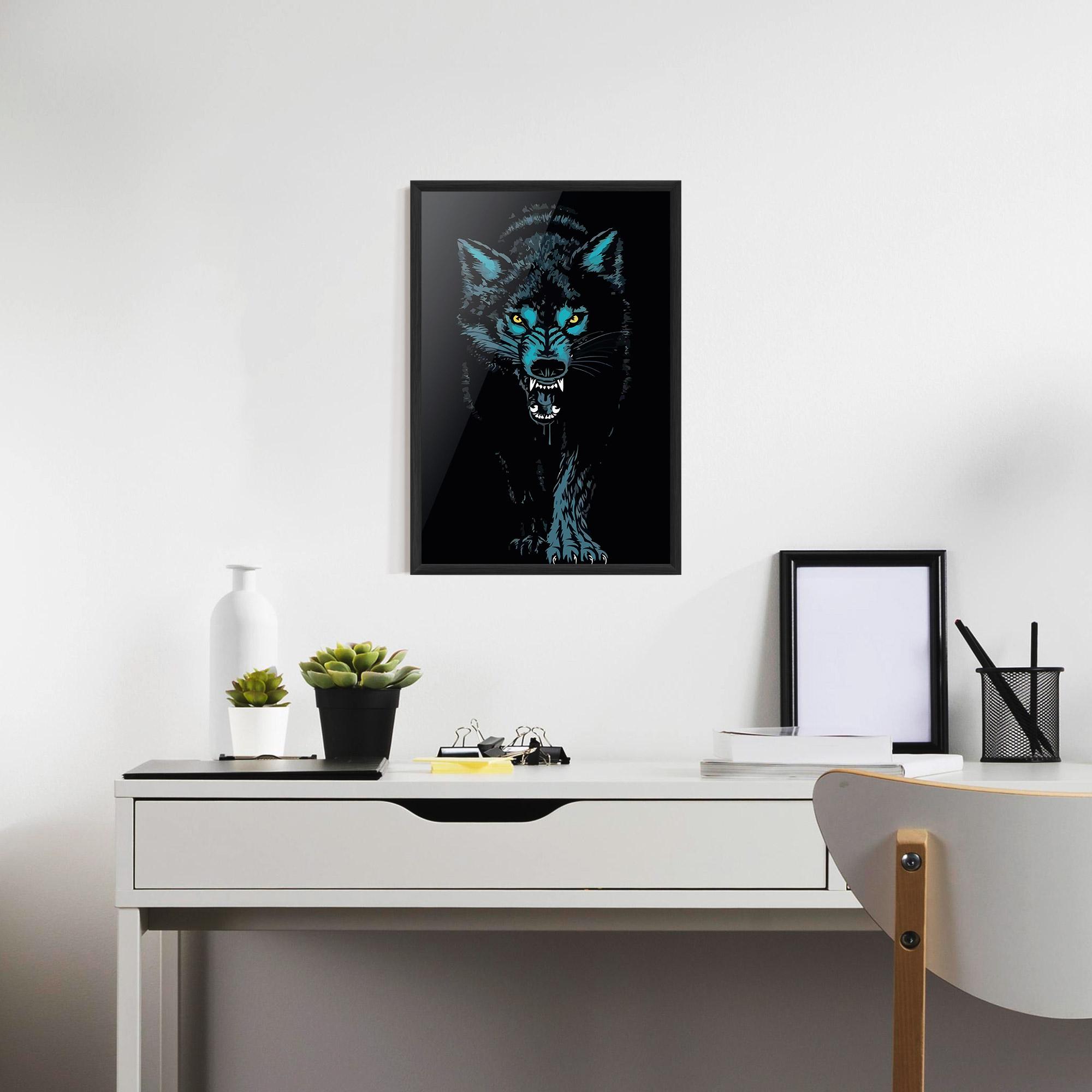 Poster Înrămat Blue Wolf mockup 7