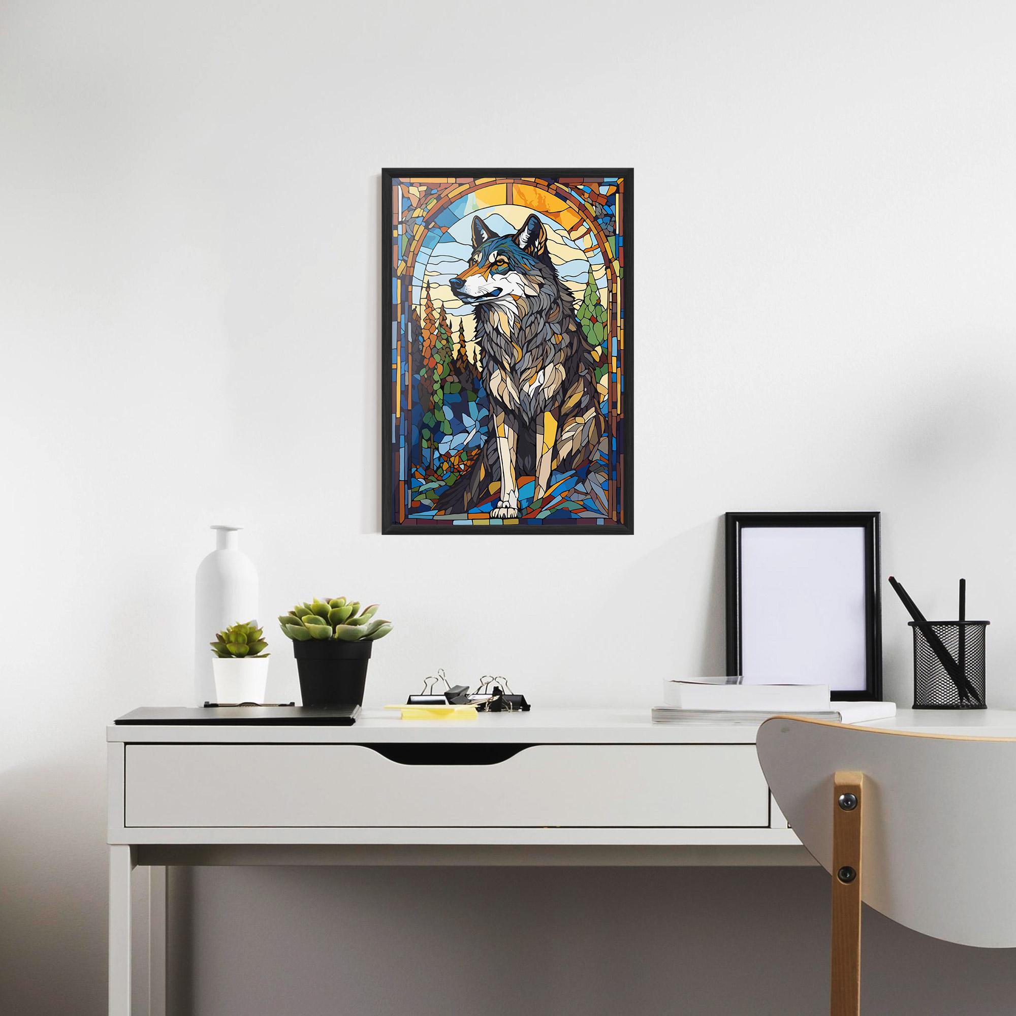 Poster Înrămat Glass Wolf mockup 7