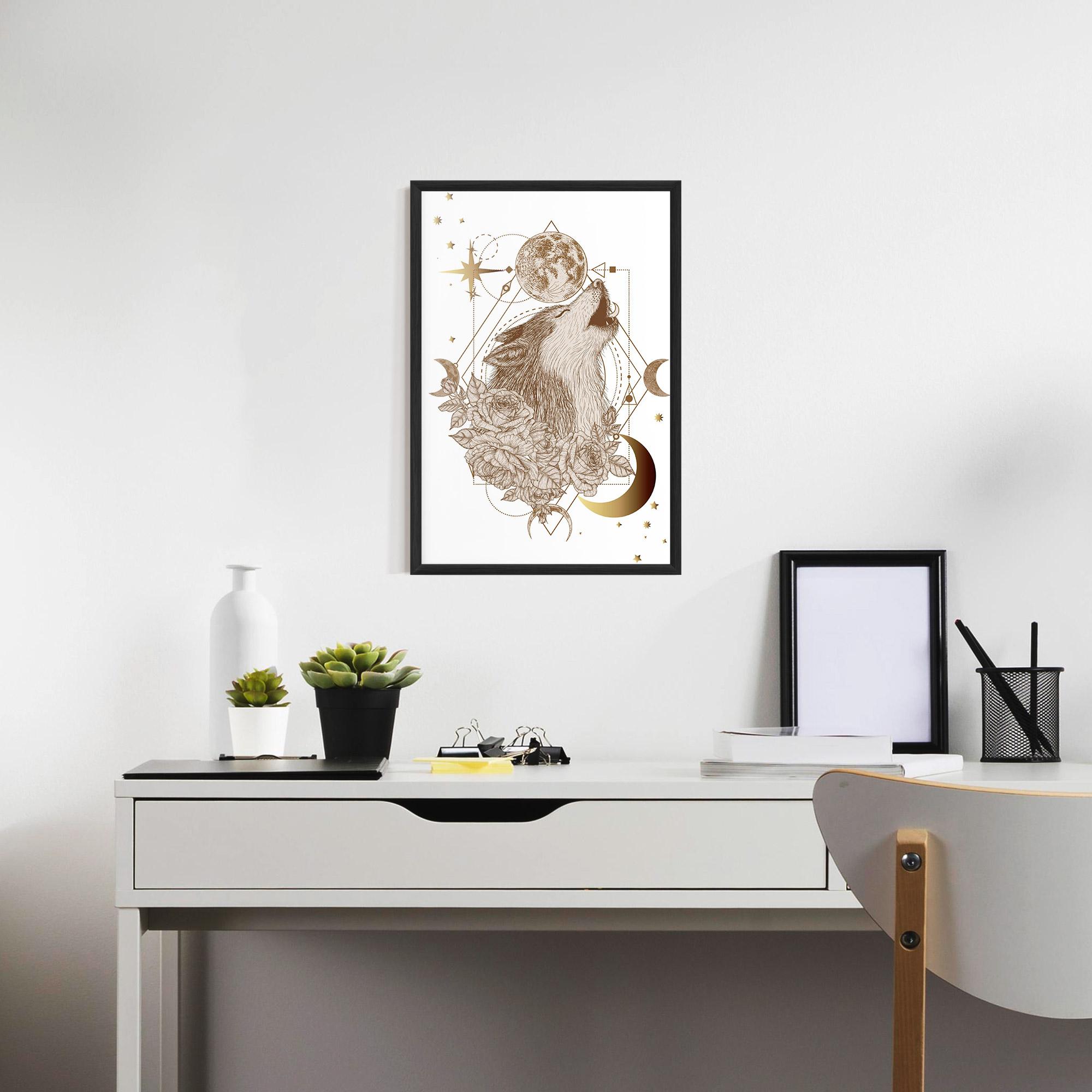 Poster Înrămat Magical Wolf mockup 7