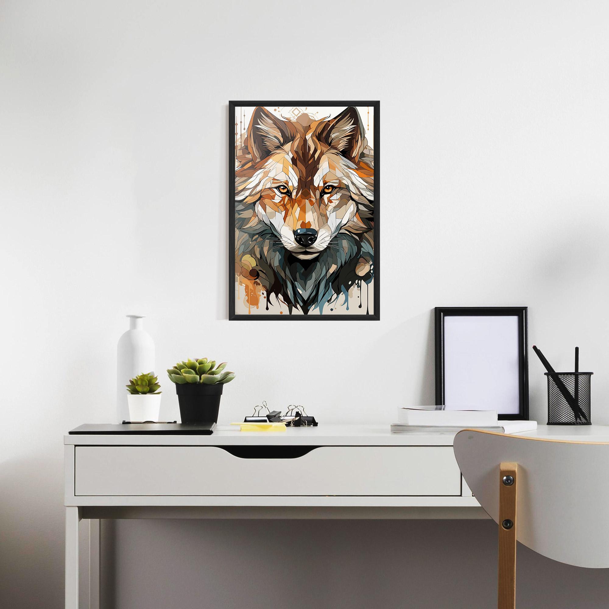 Poster Înrămat Pretty Orange Wolf mockup 7