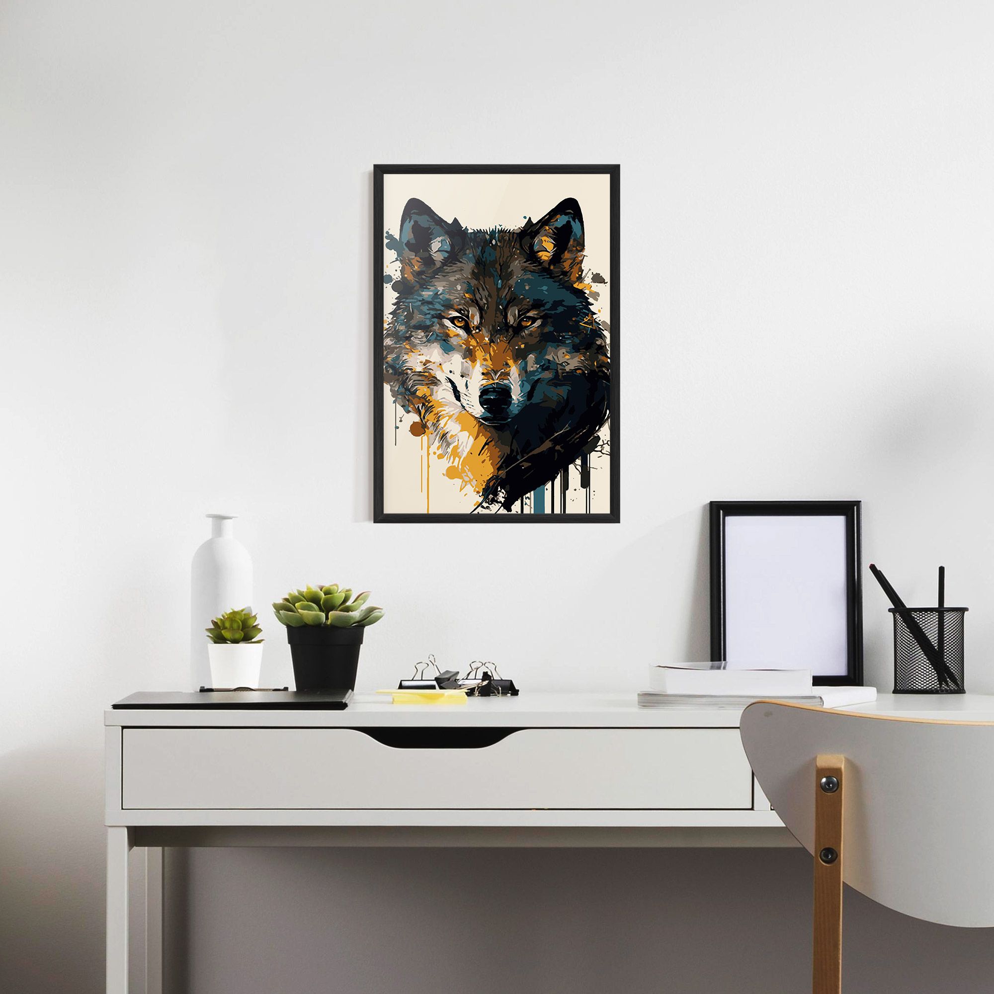 Wolf Head Art mockup 7