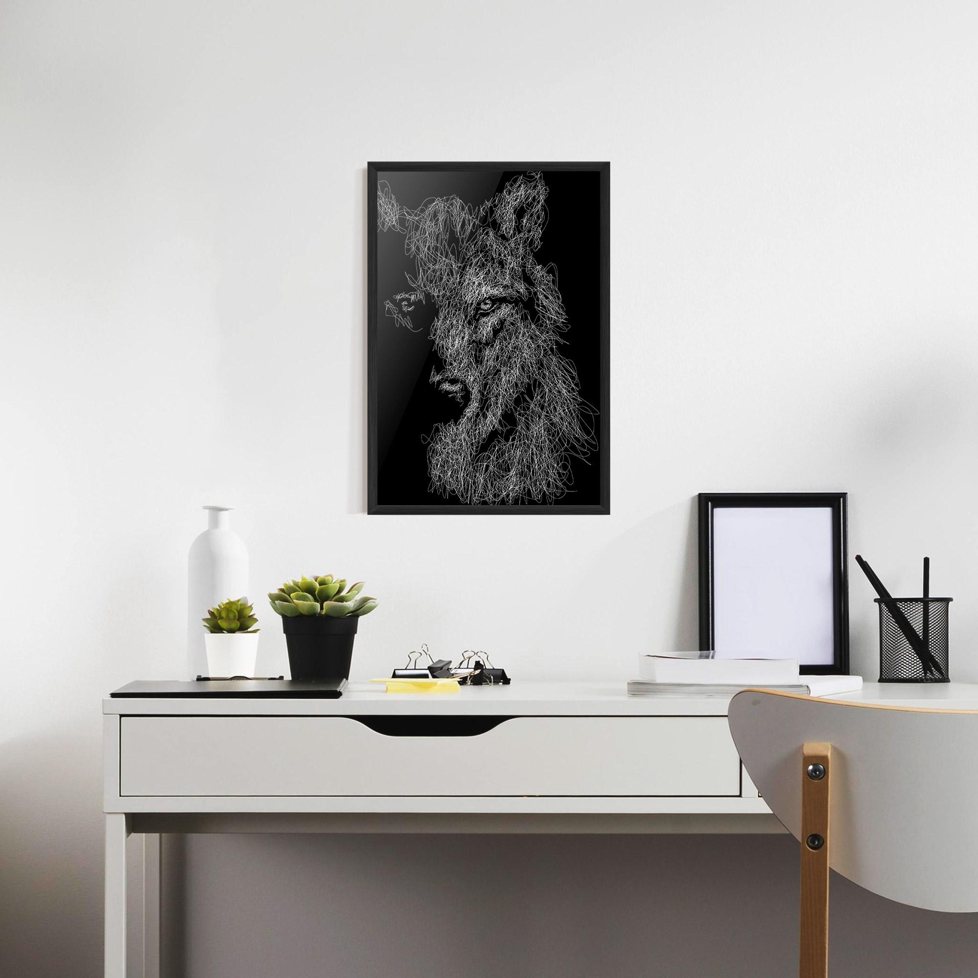 Poster Înrămat Wolf Line mockup 7