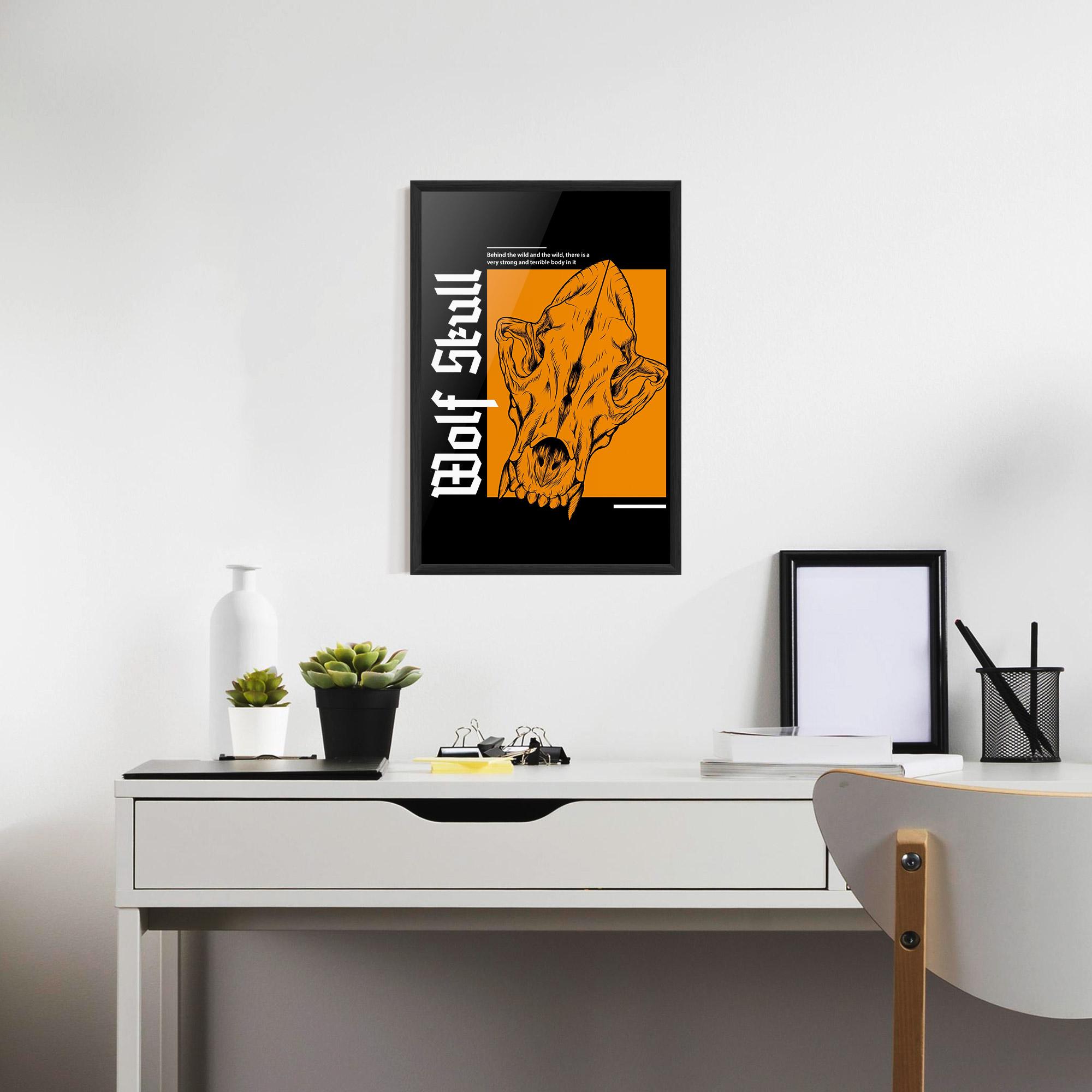 Poster Înrămat Wolf Skull mockup 7