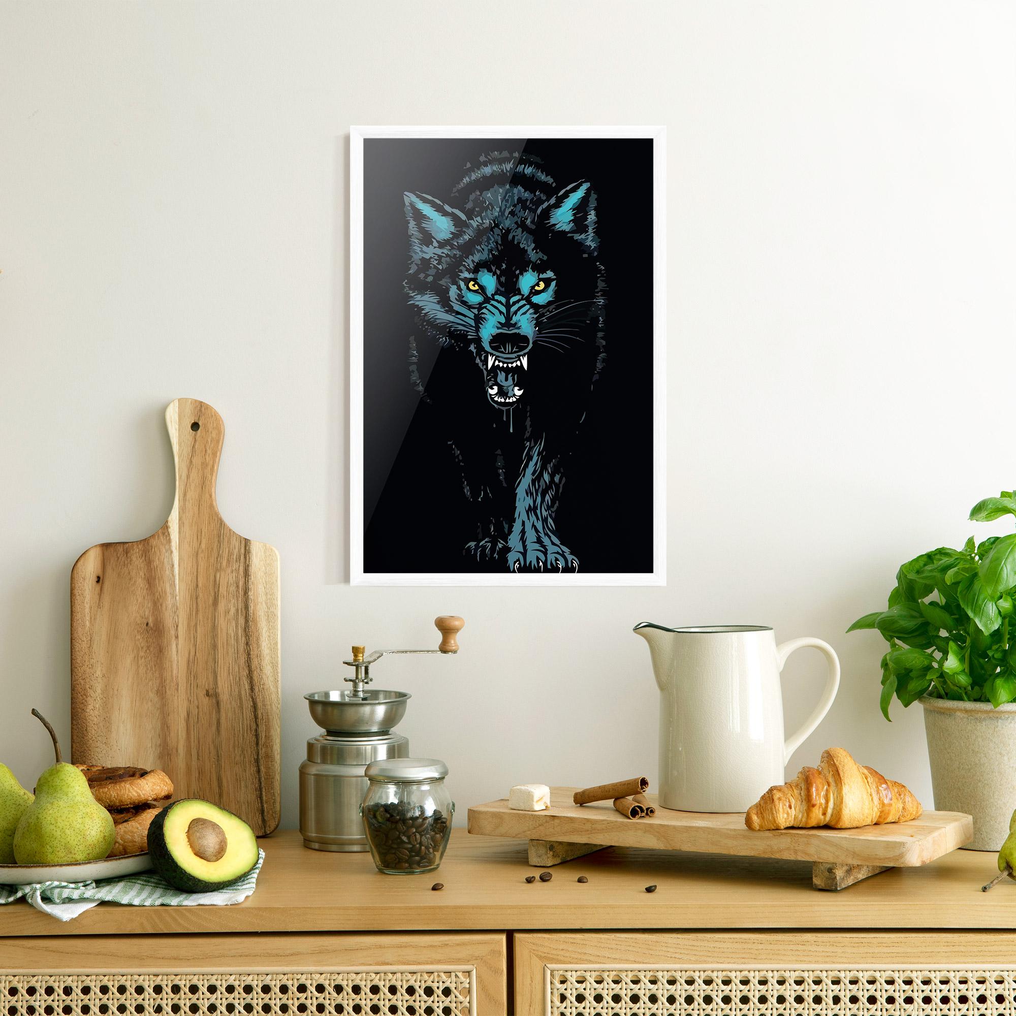 Poster Înrămat Blue Wolf mockup 8