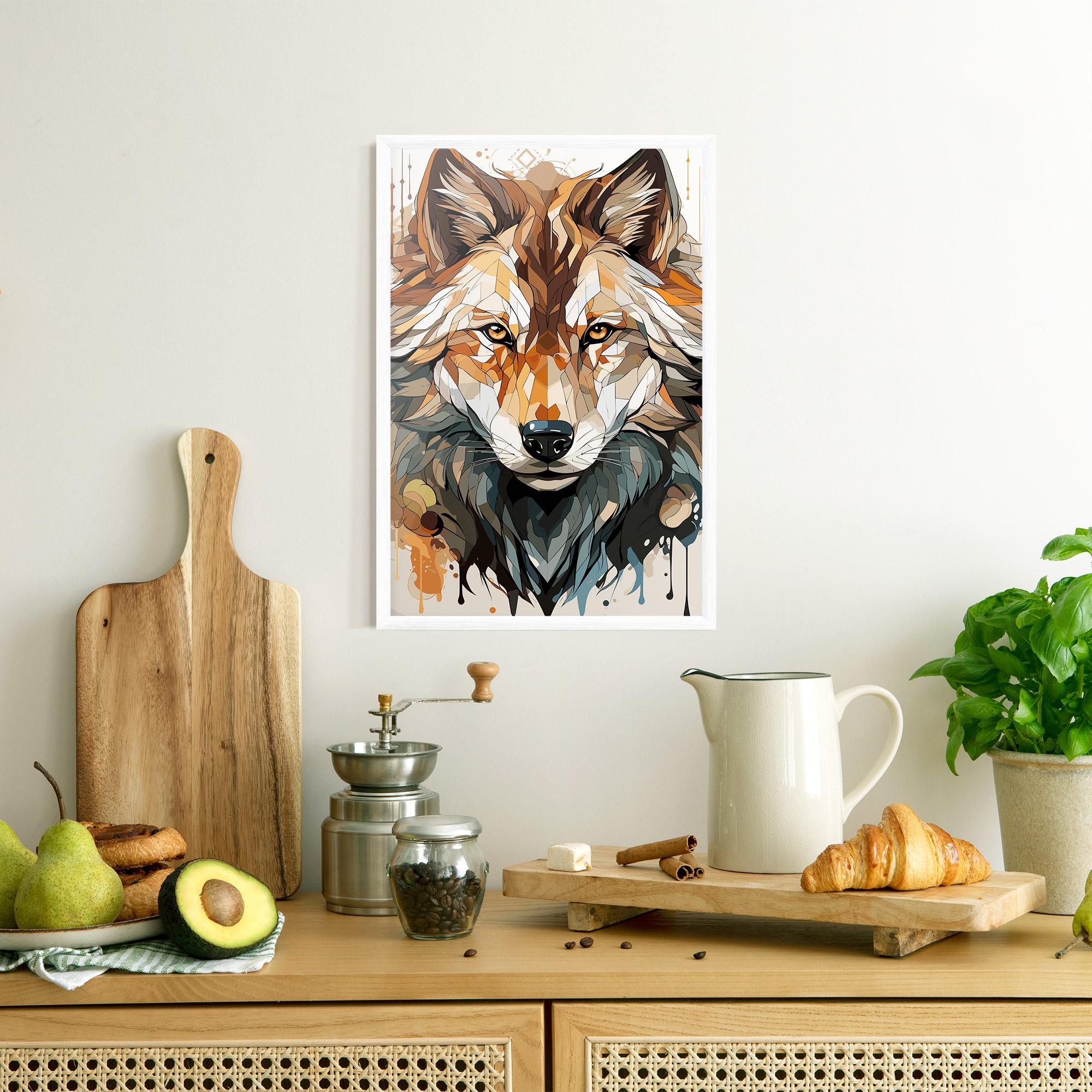 Poster Înrămat Pretty Orange Wolf mockup 8
