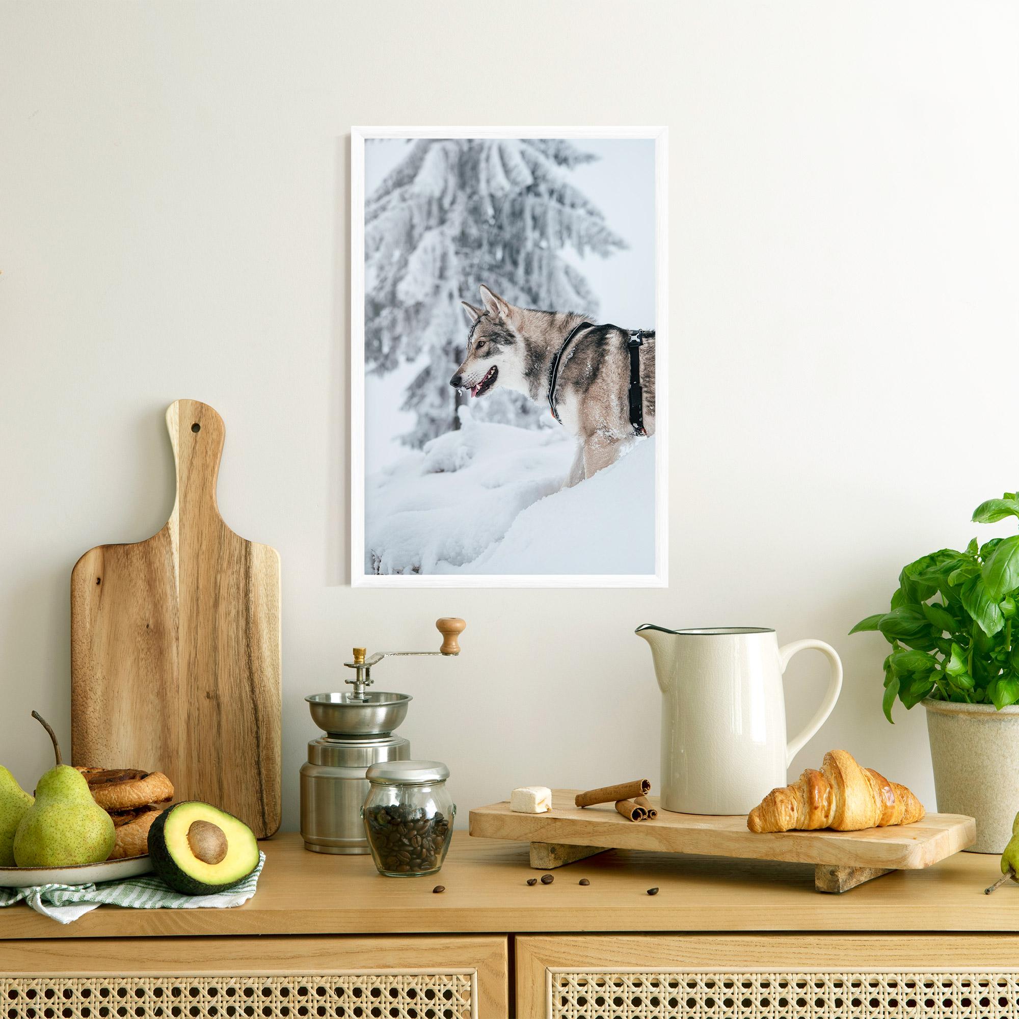 Poster Înrămat Snow Wolf mockup 8