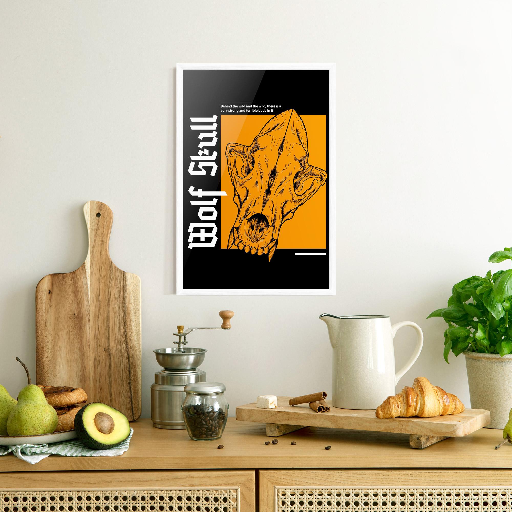 Poster Înrămat Wolf Skull mockup 8