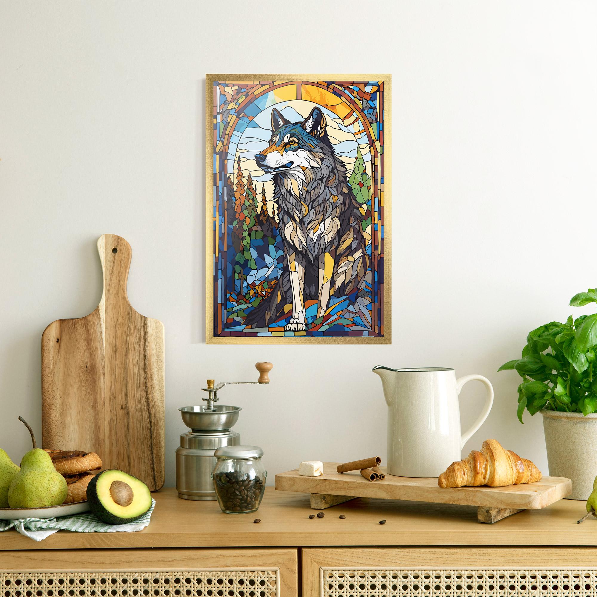 Poster Înrămat Glass Wolf mockup 8