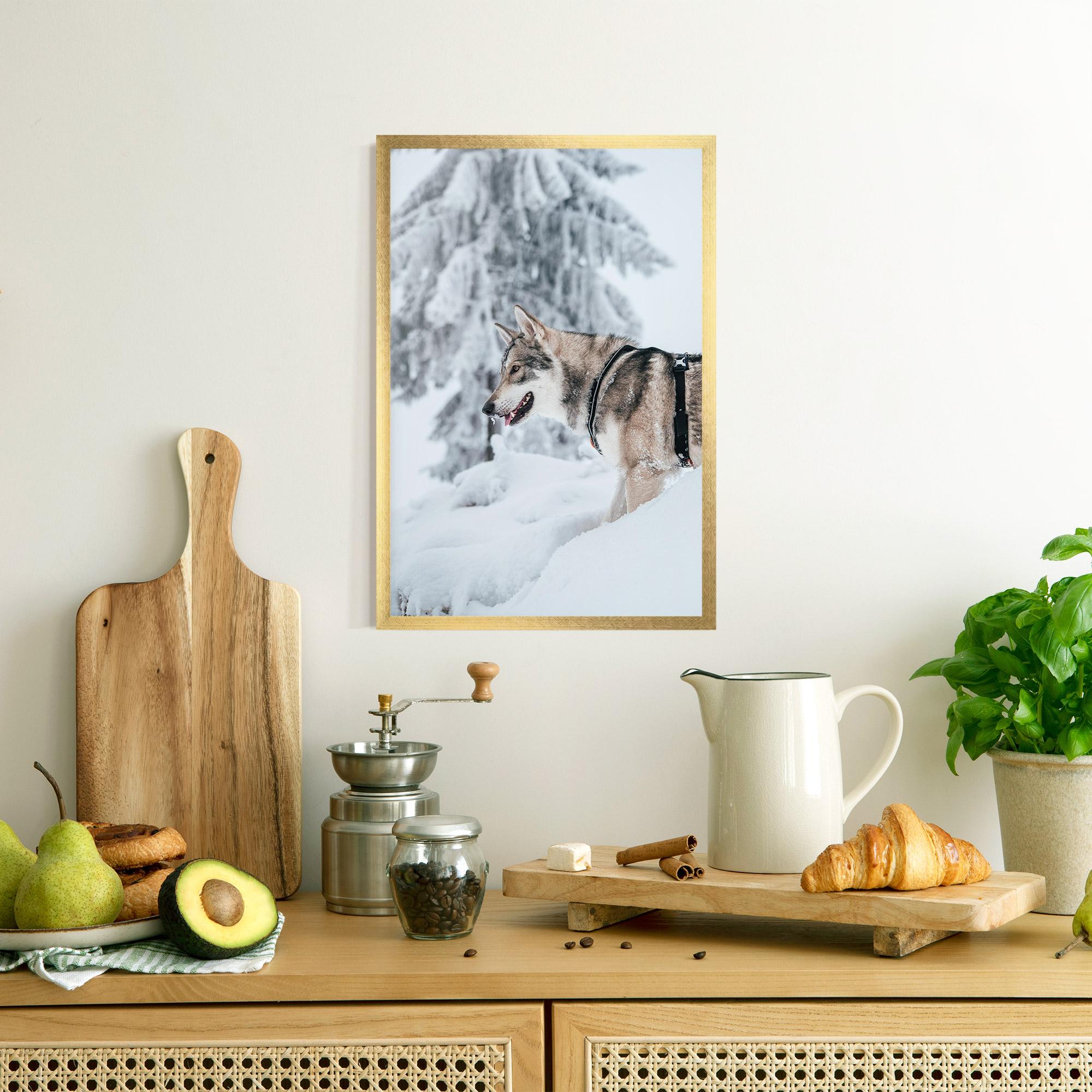 Poster Înrămat Snow Wolf mockup 8