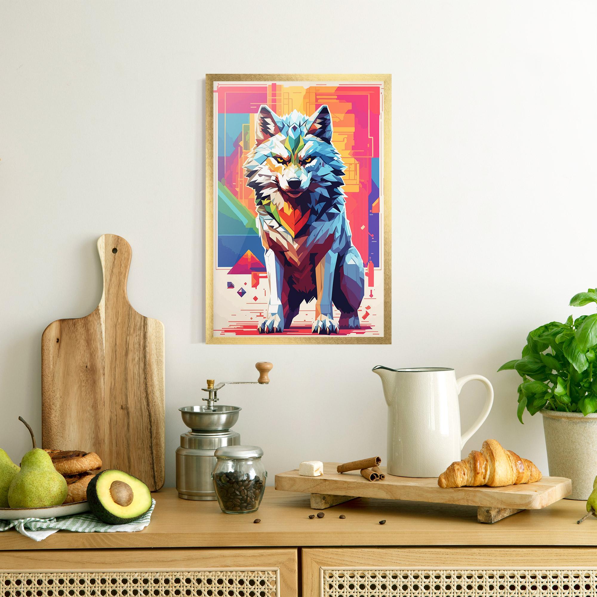 Poster Înrămat Wolf Character mockup 8