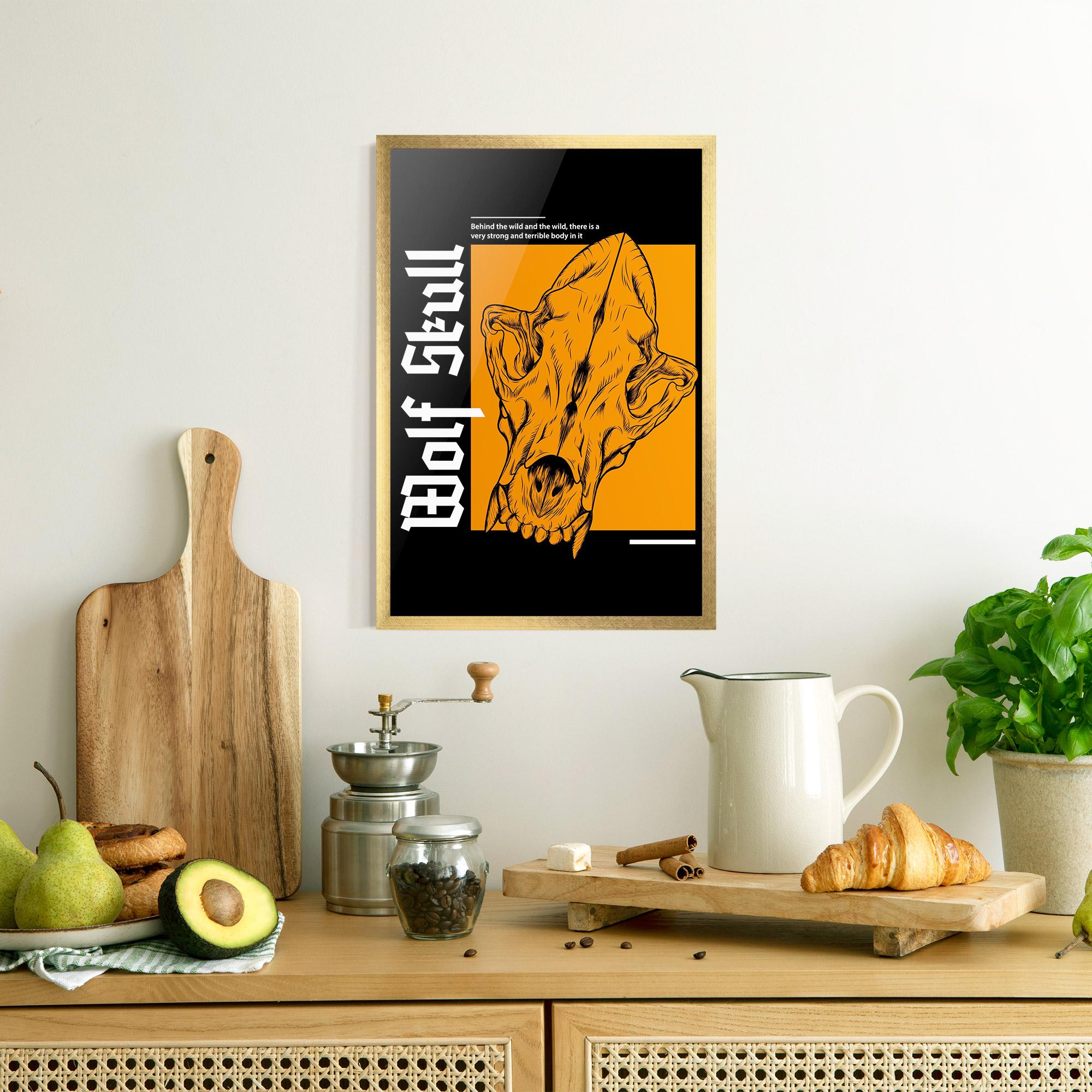 Poster Înrămat Wolf Skull mockup 8