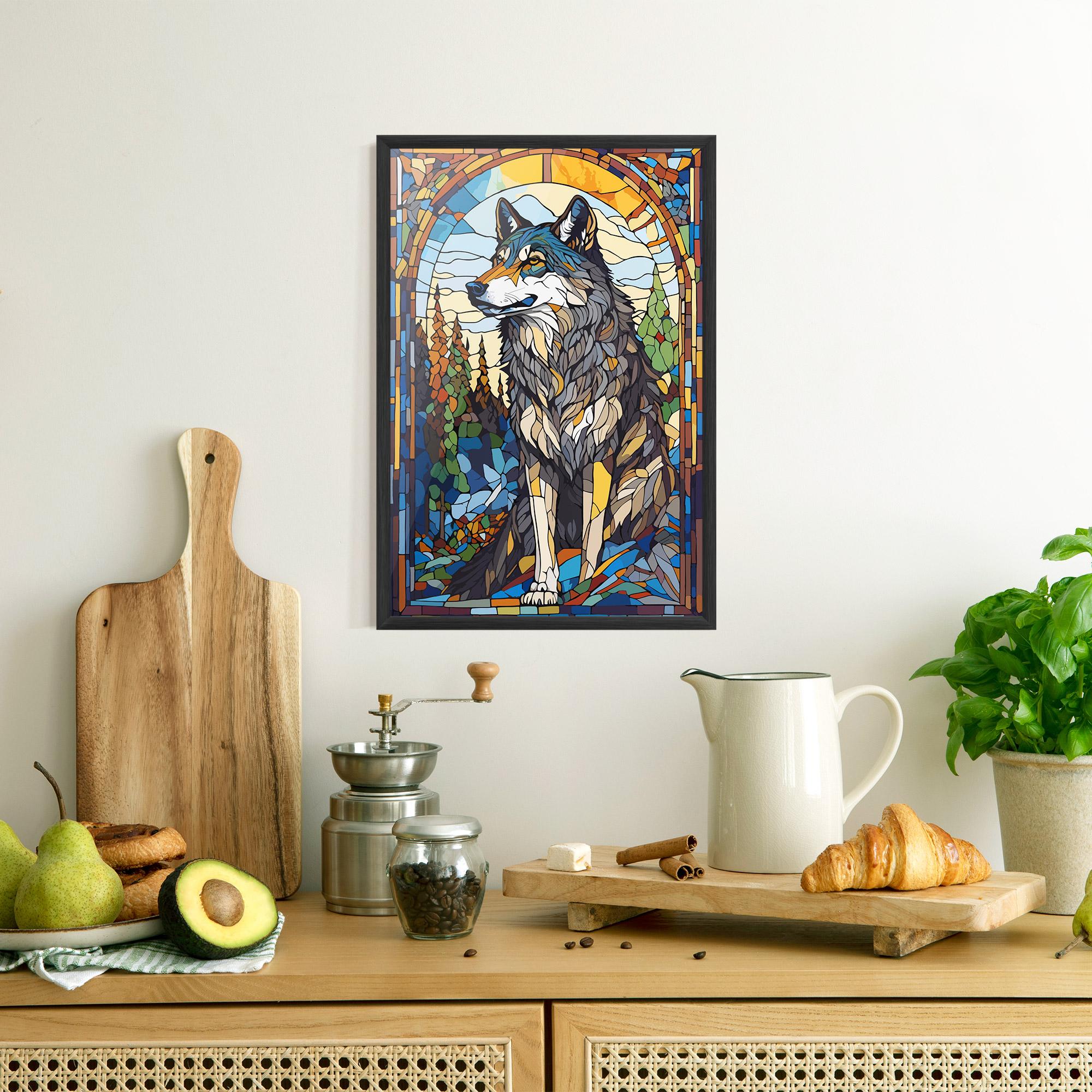 Poster Înrămat Glass Wolf mockup 8