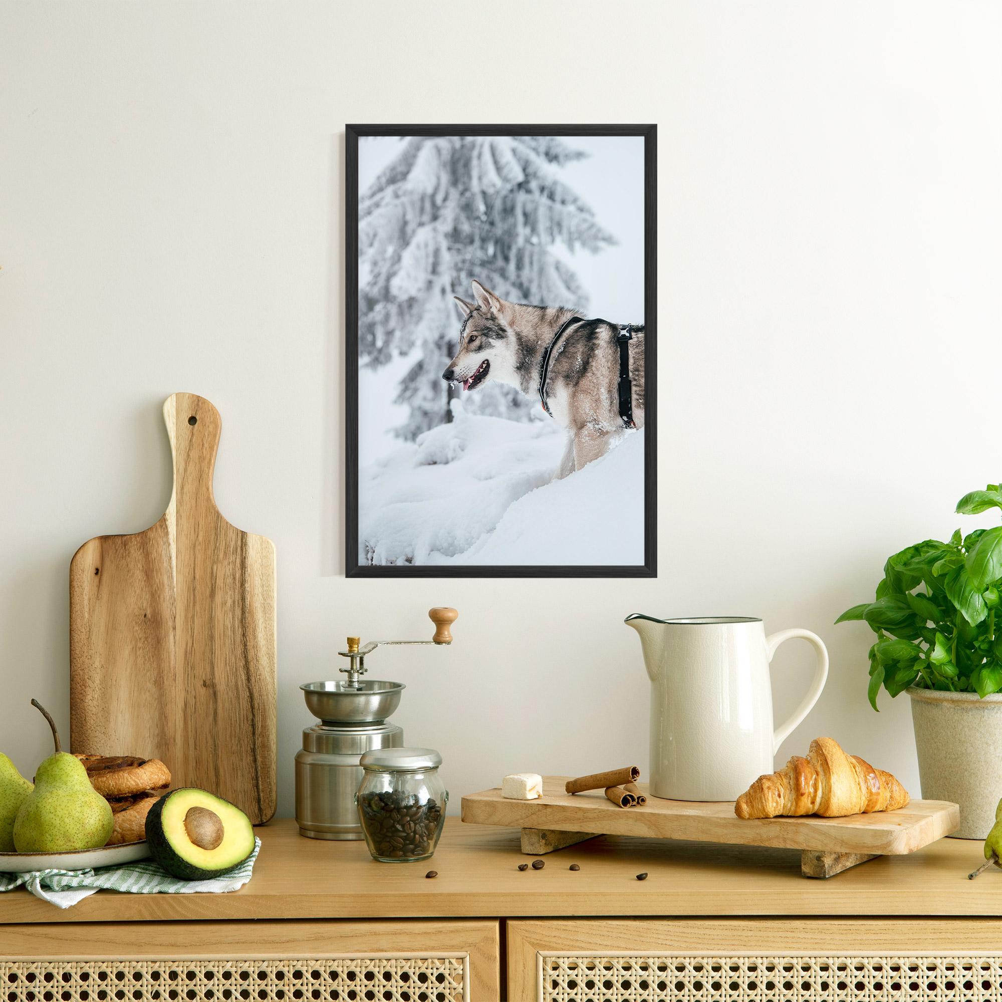 Poster Înrămat Snow Wolf mockup 8
