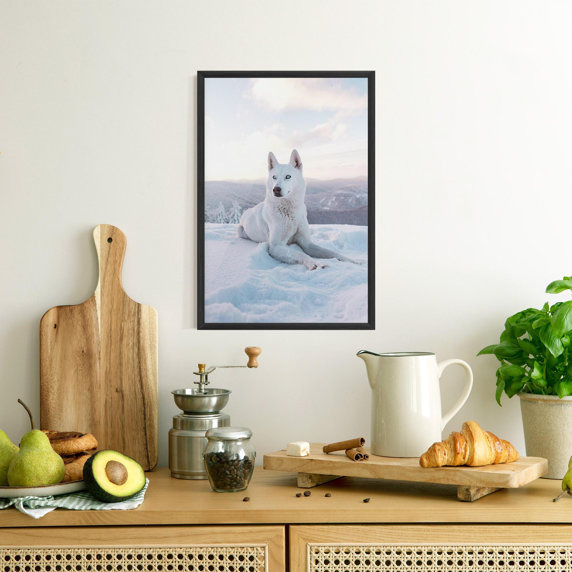 Poster Înrămat White Snow Wolf mockup 8