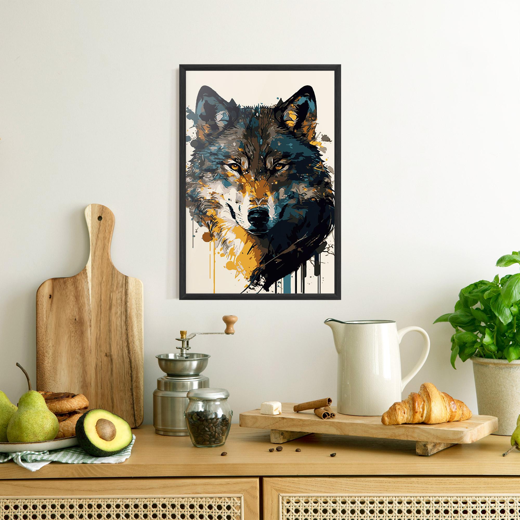 Poster Înrămat Wolf Head Art mockup 8