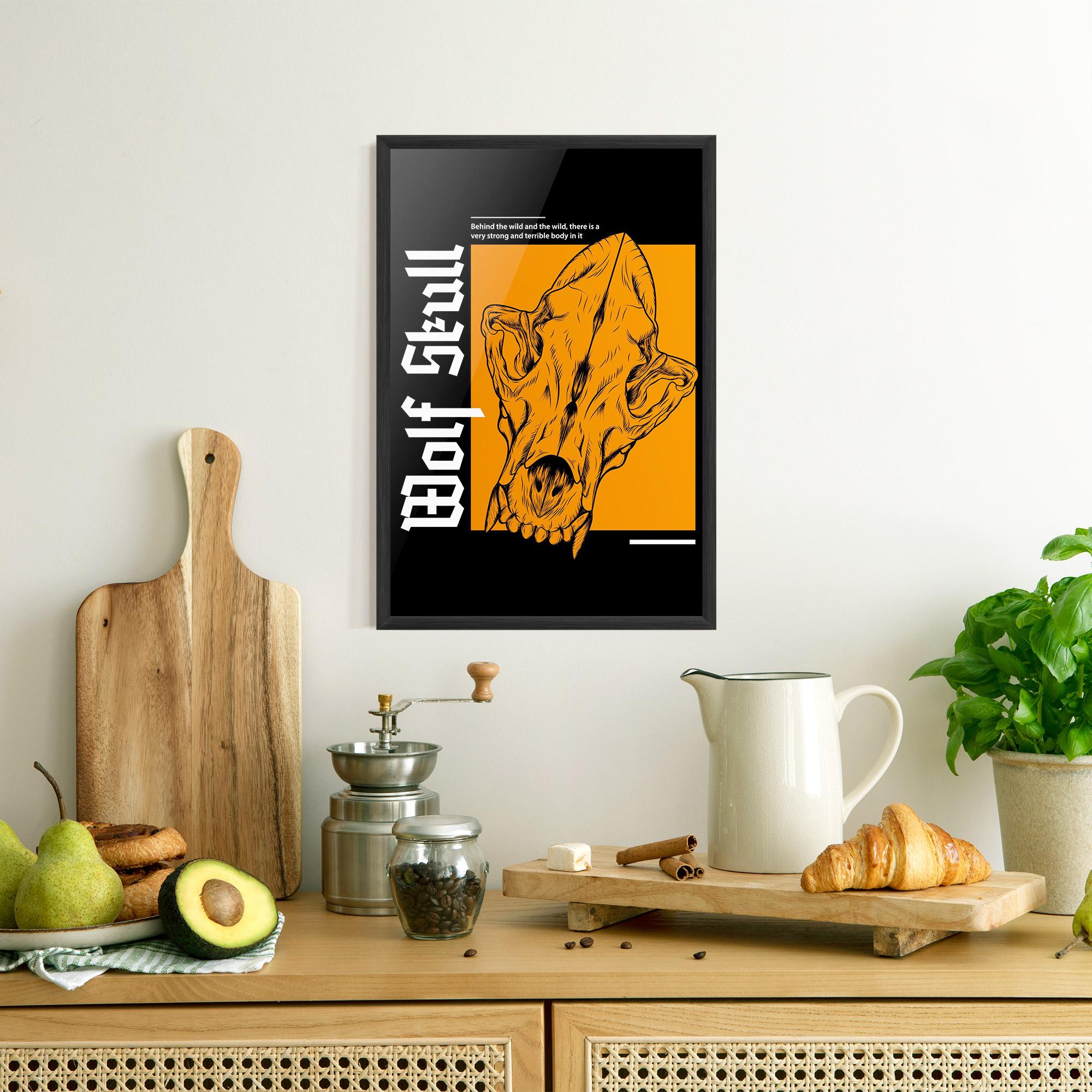 Poster Înrămat Wolf Skull mockup 8
