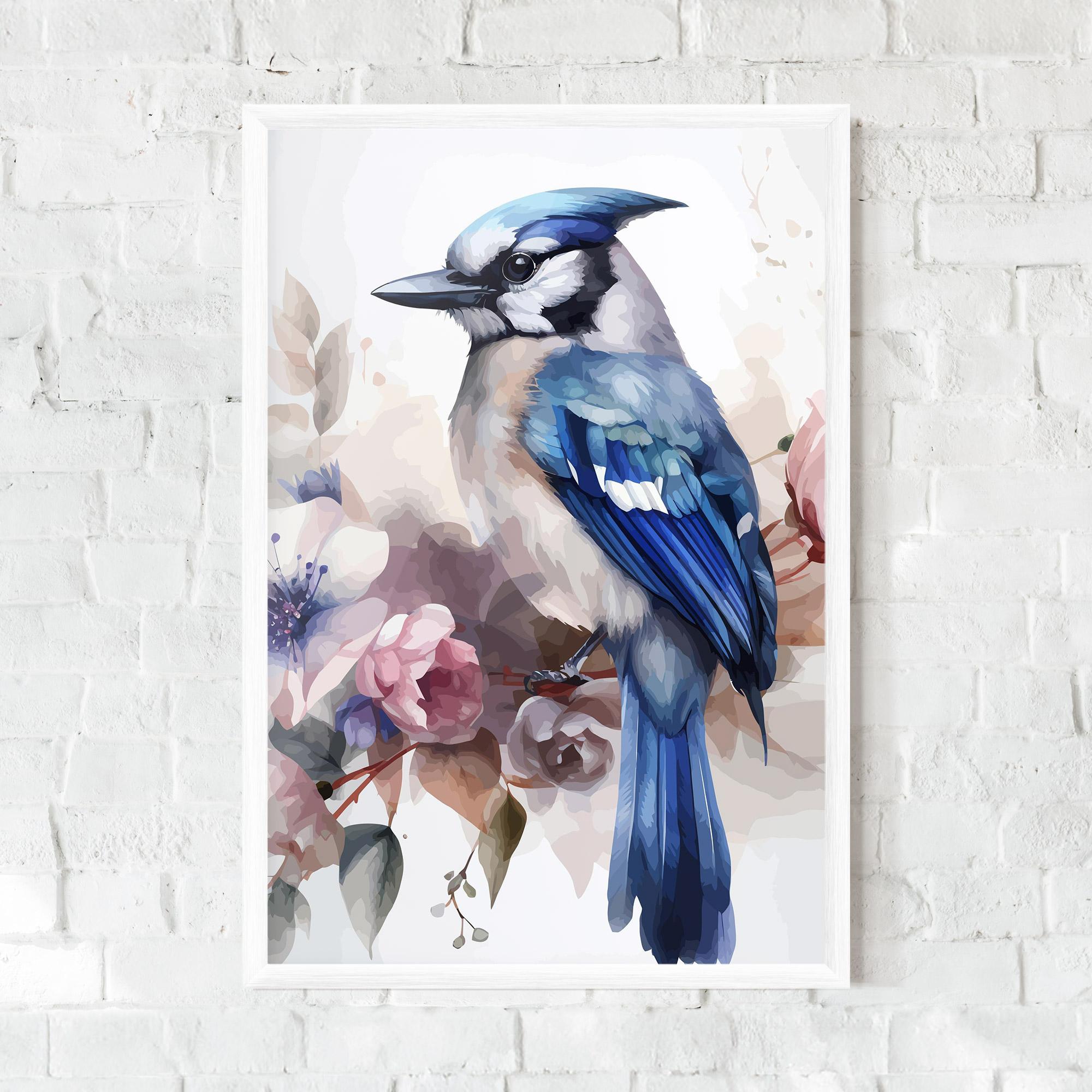 Poster Înrămat Bird Pretty Blue mockup 0