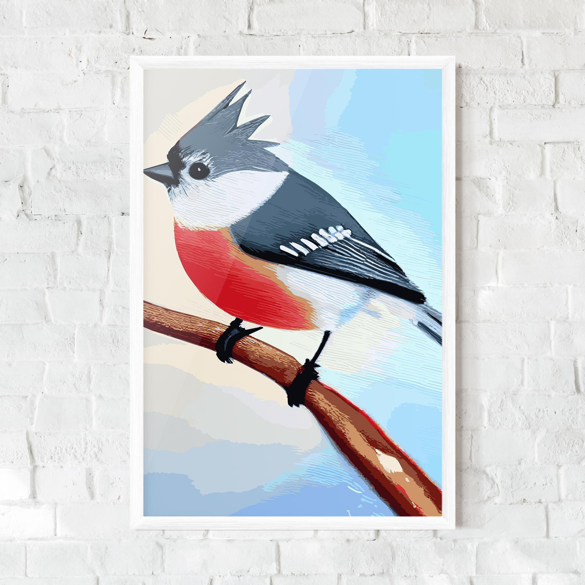 Poster Înrămat Blue Bird Painting mockup 0