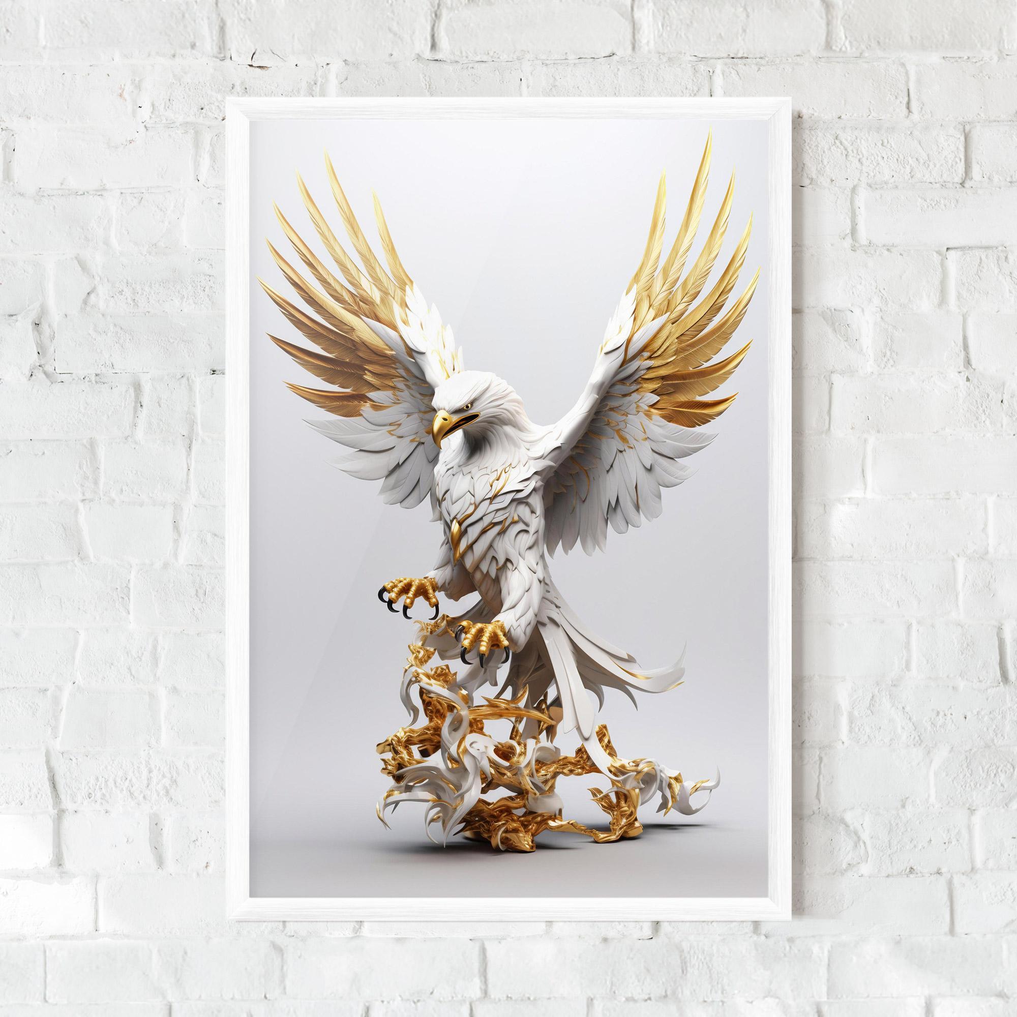 Poster Înrămat Gold 3d Eagle mockup 0