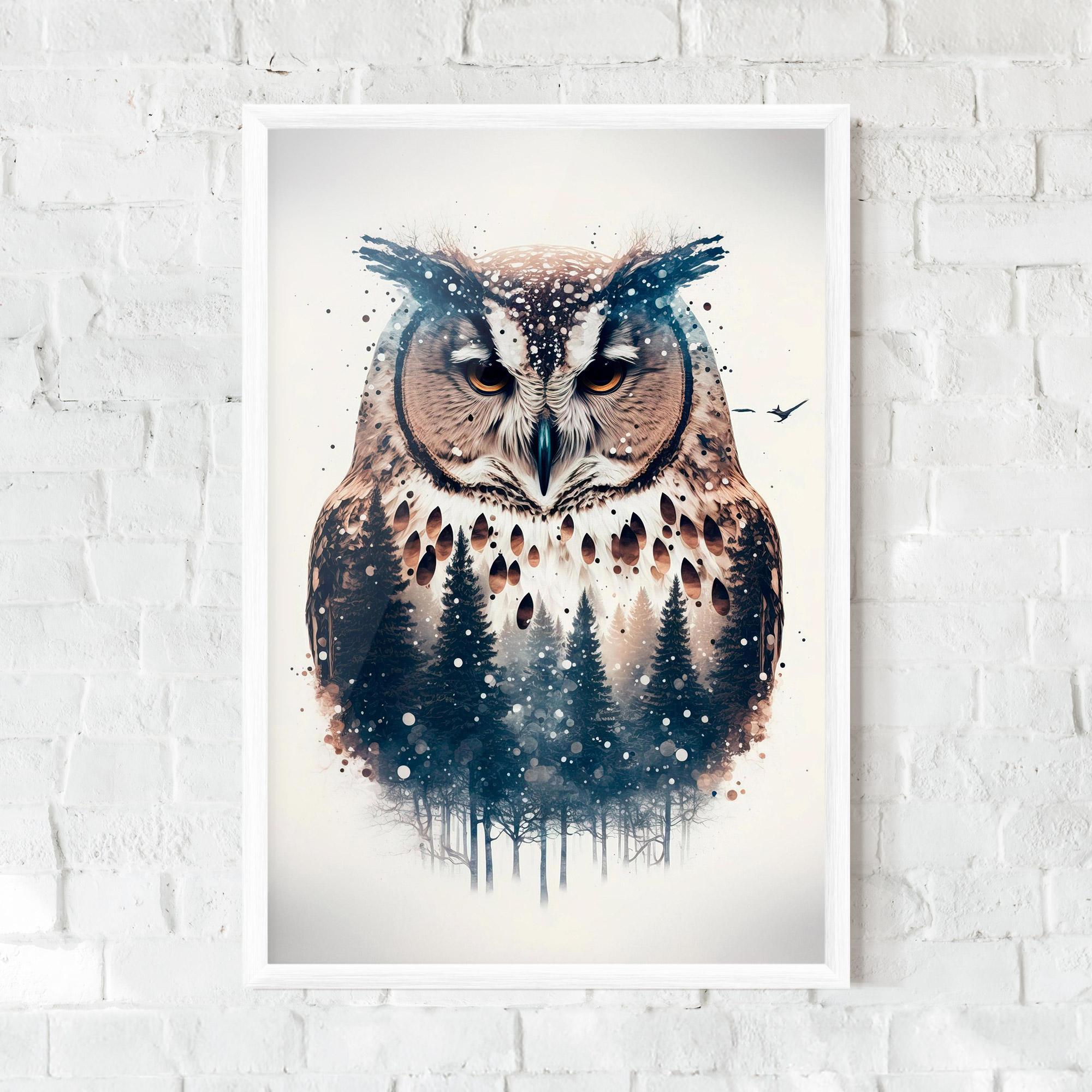 Poster Înrămat Owl Portrait mockup 0