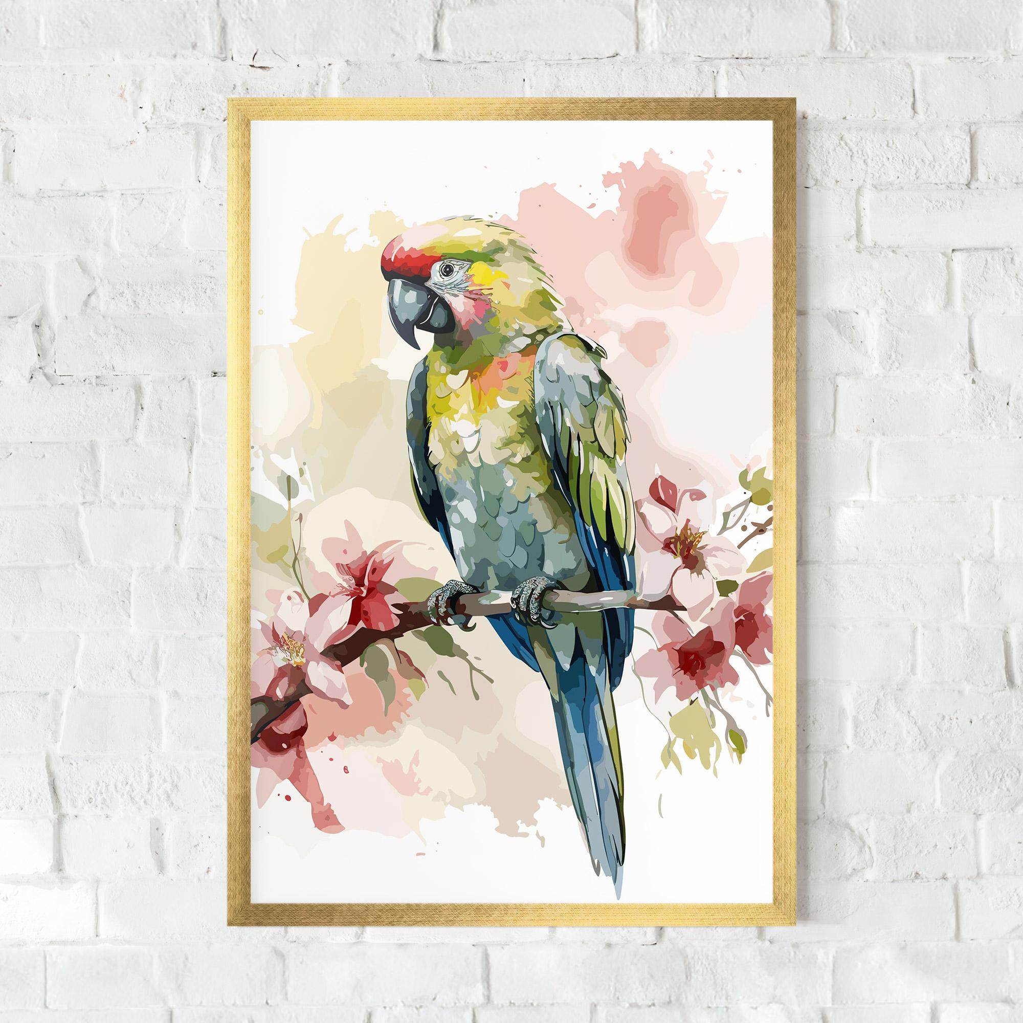Poster Înrămat Beautiful Parrot mockup 0