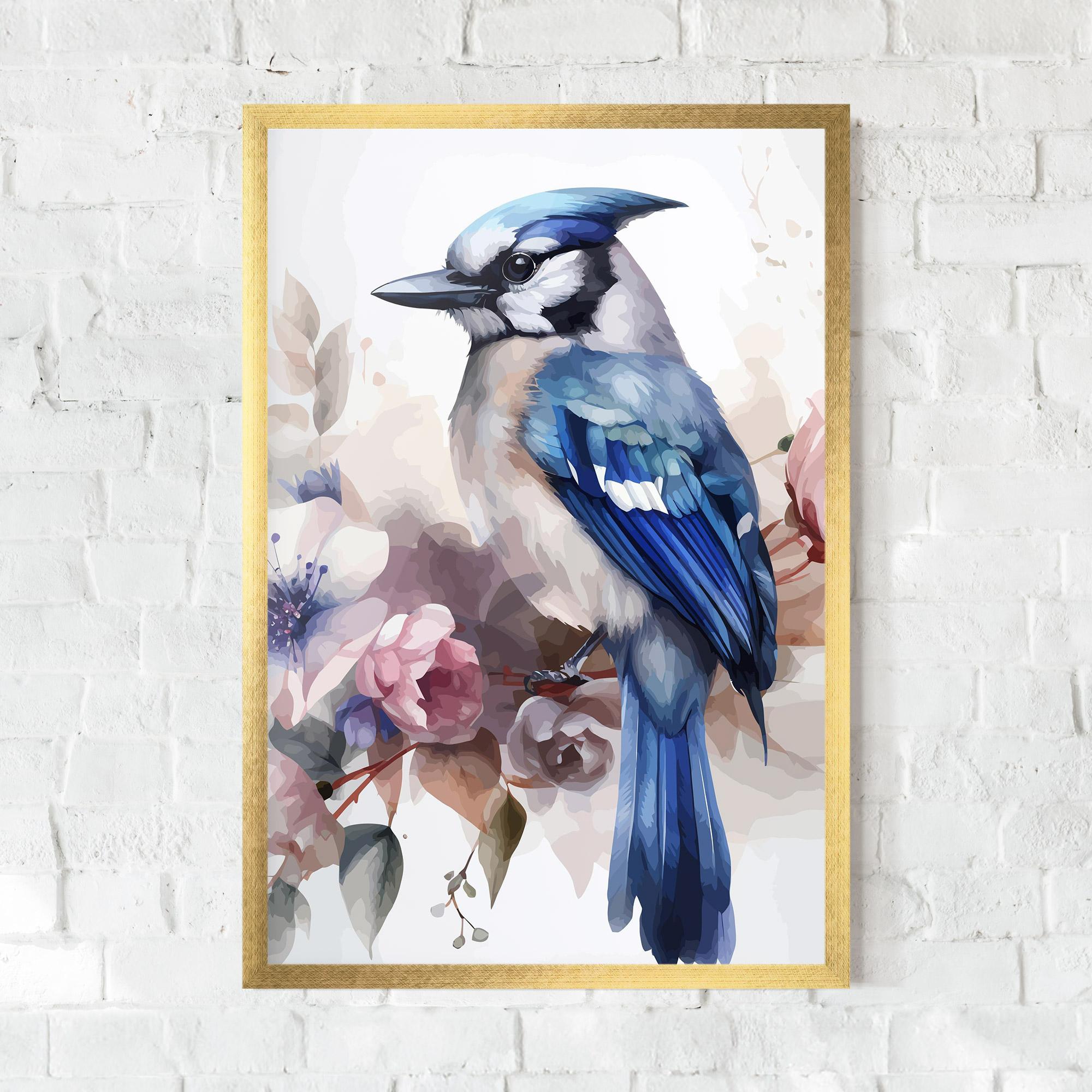 Poster Înrămat Bird Pretty Blue mockup 0