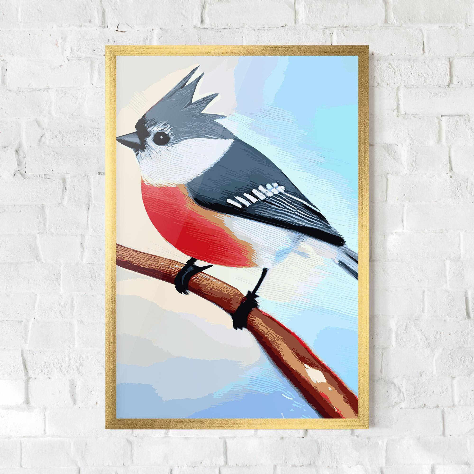 Poster Înrămat Blue Bird Painting mockup 0