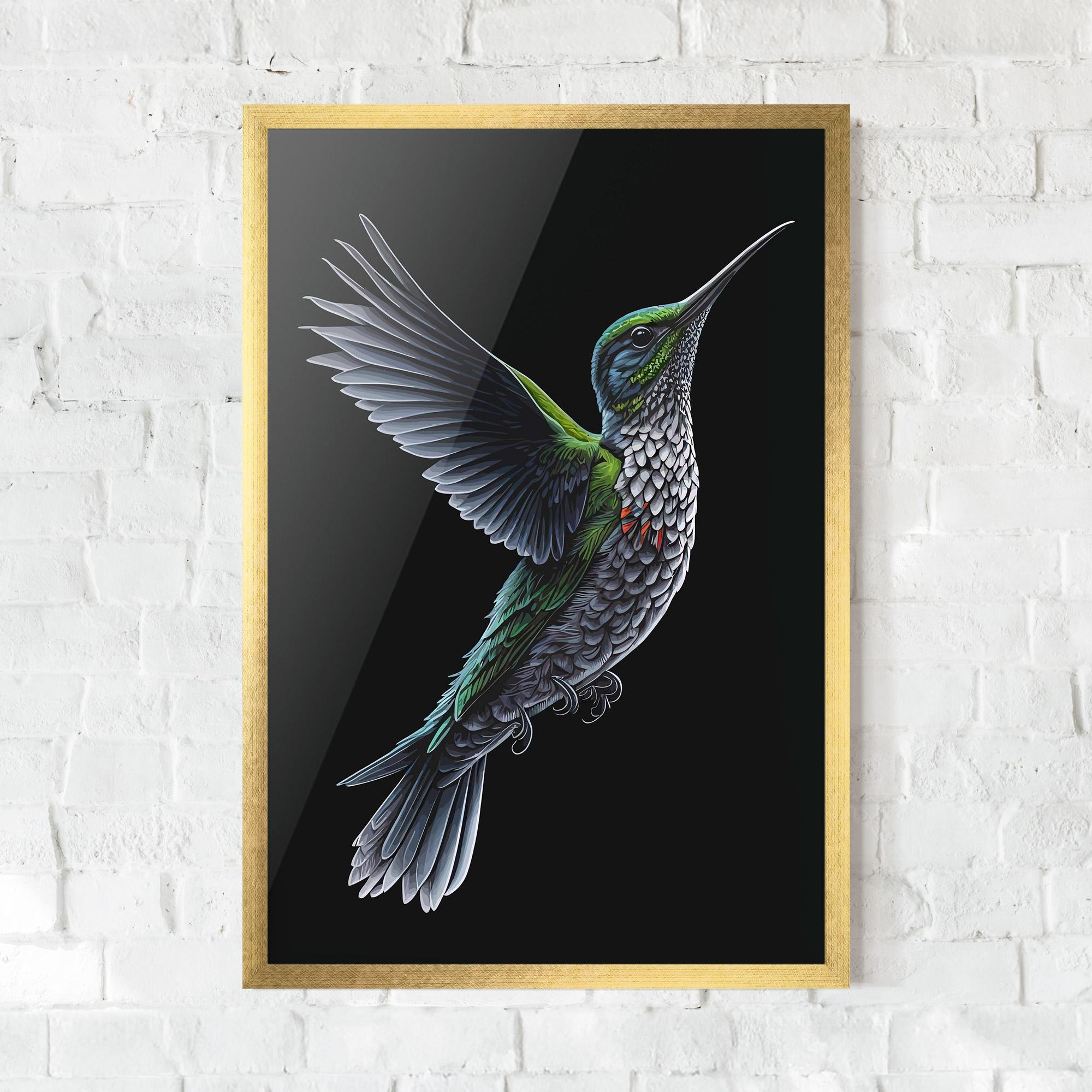 Poster Înrămat Green Hummingbird mockup 0
