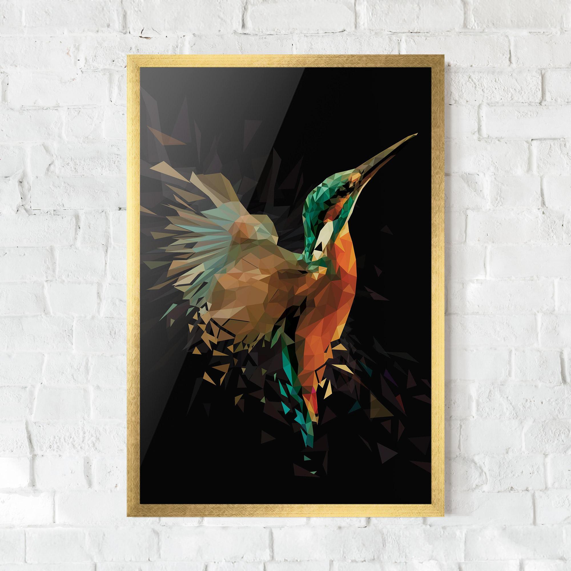 Poster Înrămat Hummingbird Splash mockup 0