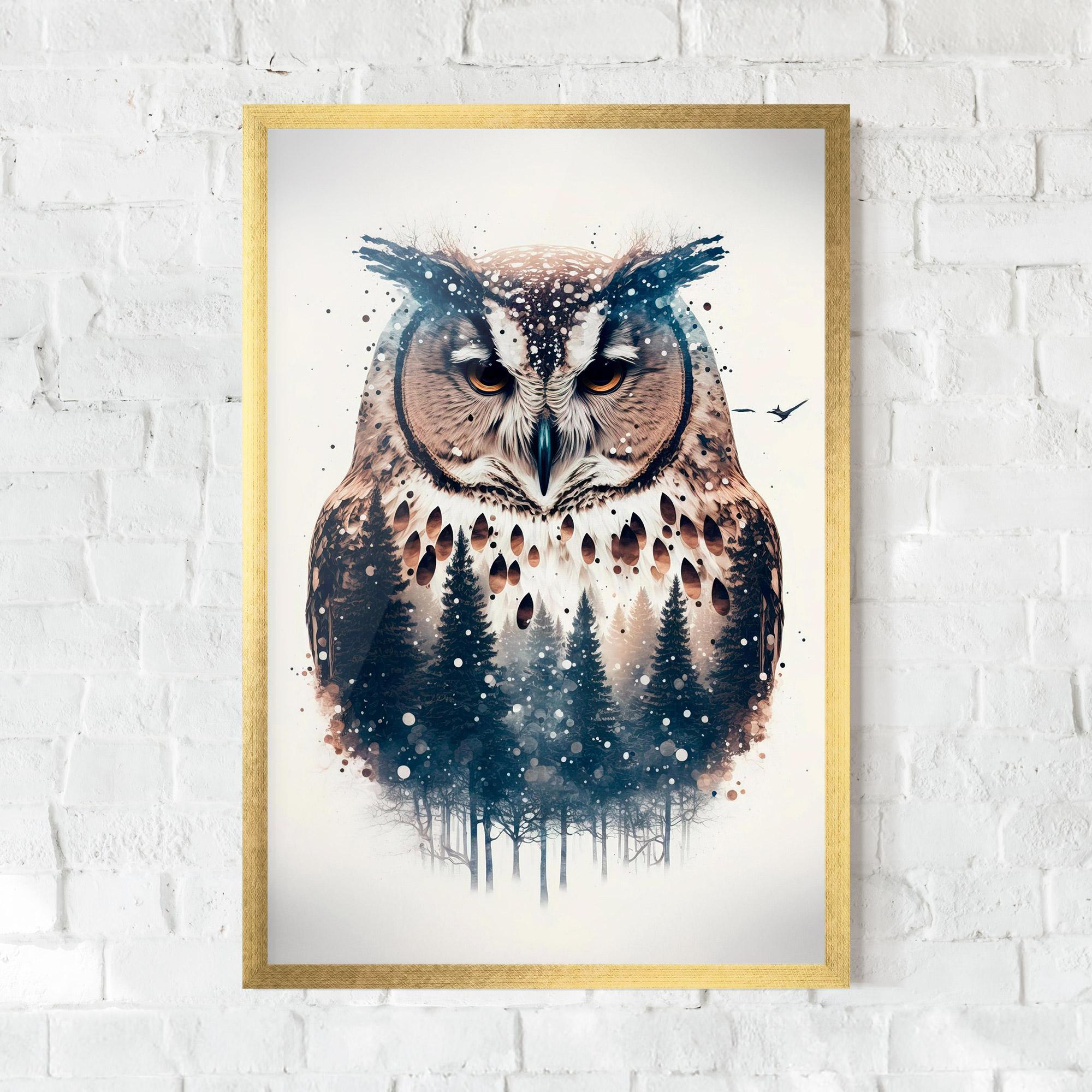 Poster Înrămat Owl Portrait mockup 0