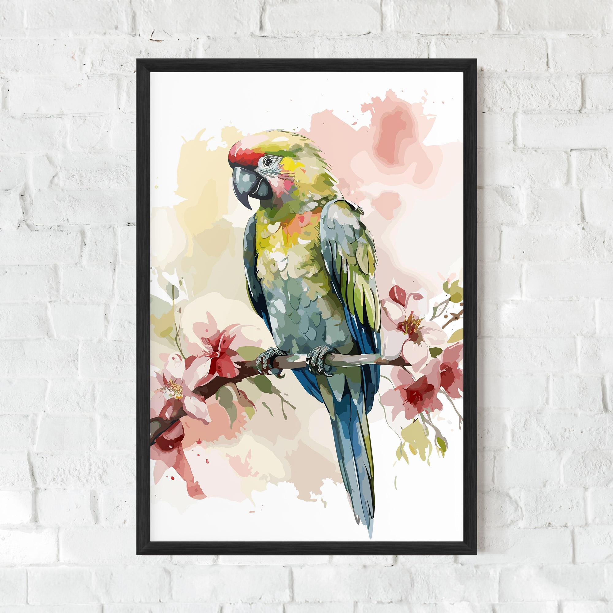 Poster Înrămat Beautiful Parrot mockup 0